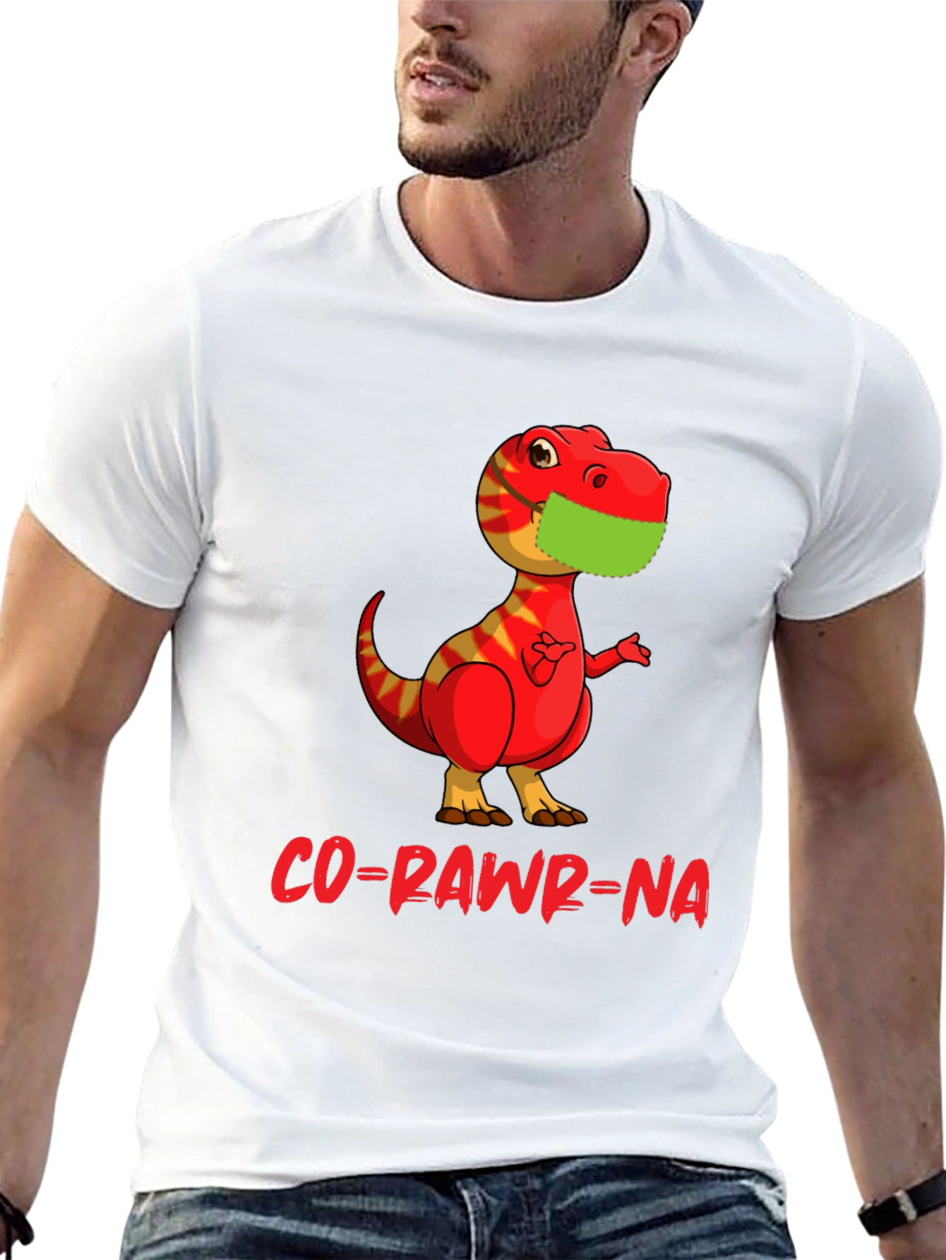 Black Co-Rawr-Na Dinosaur Graphic T-Shirt view 13