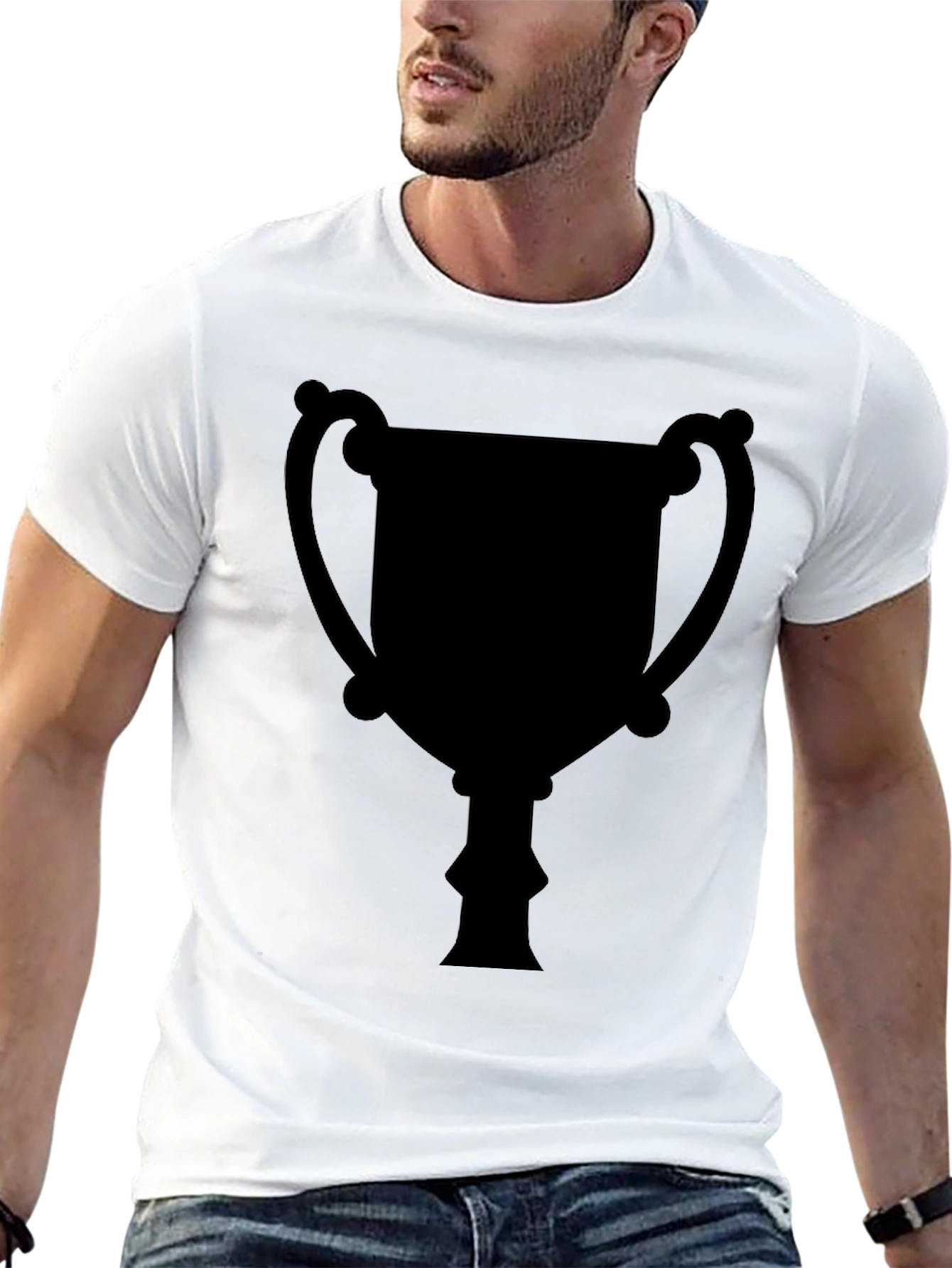 Black Men's Black Trophy Graphic Tee - Casual Style view 13