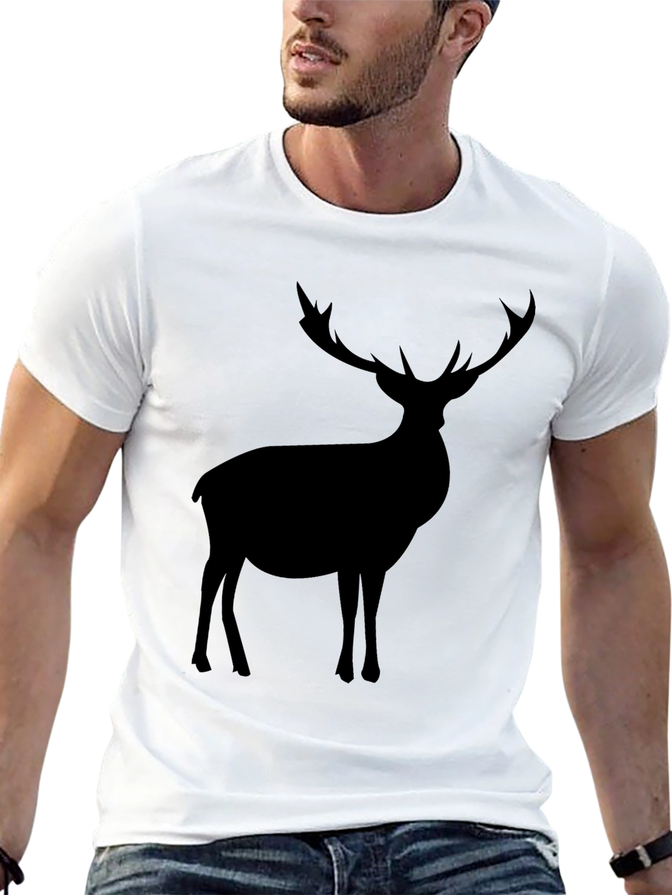 Black Stag Silhouette Graphic Tee - Classic Black view 13