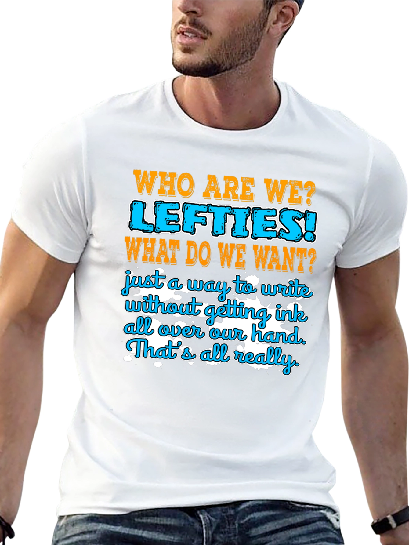 Black Lefty Pride T-Shirt - Funny Left-Handed Gift view 13