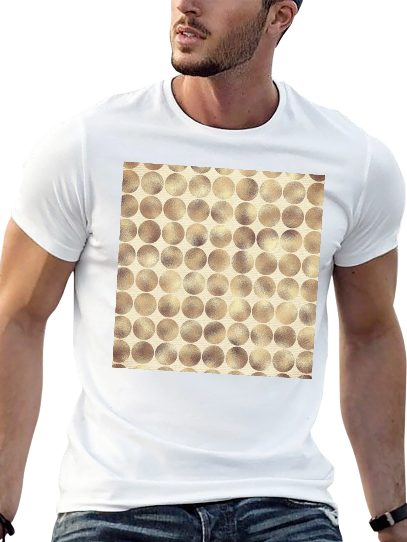 Black Modern Circle Pattern Tee - Stylish Casual Wear view 13