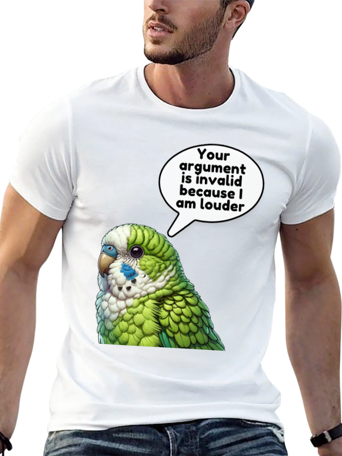 Black Parrot Loud Argument T-Shirt view 13