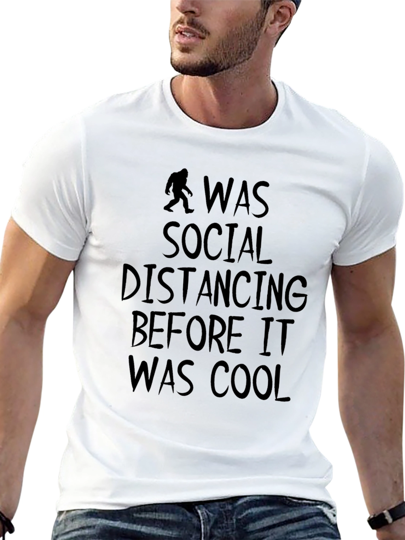 Black Social Distancing Bigfoot Graphic Tee - Black view 13