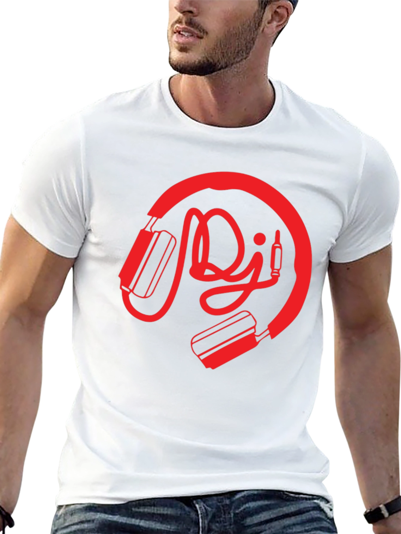 Black DJ Headphones Graphic Tee - Music Lover Shirt view 13