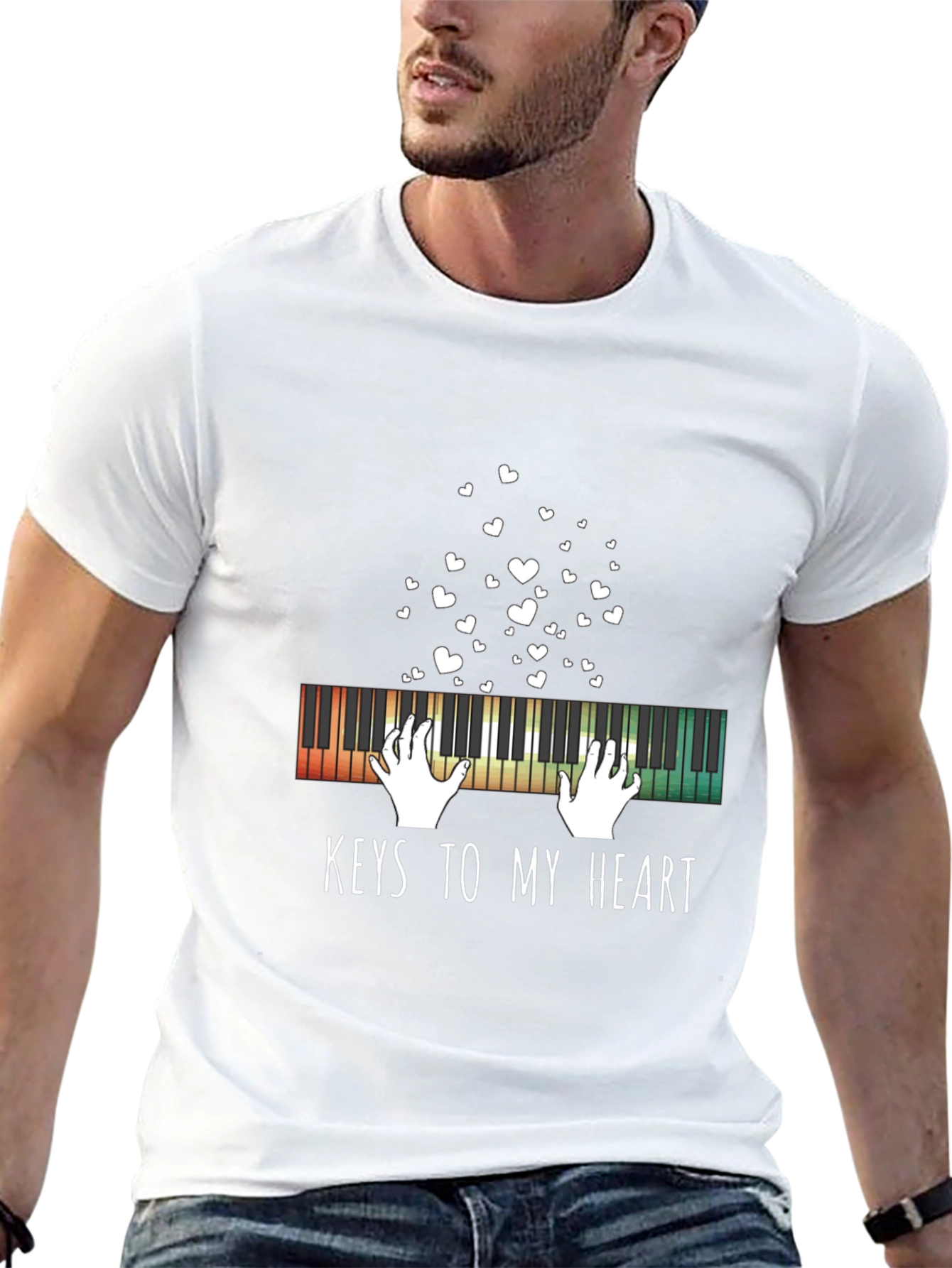 Black Piano Keys to My Heart Graphic Tee - Black view 13