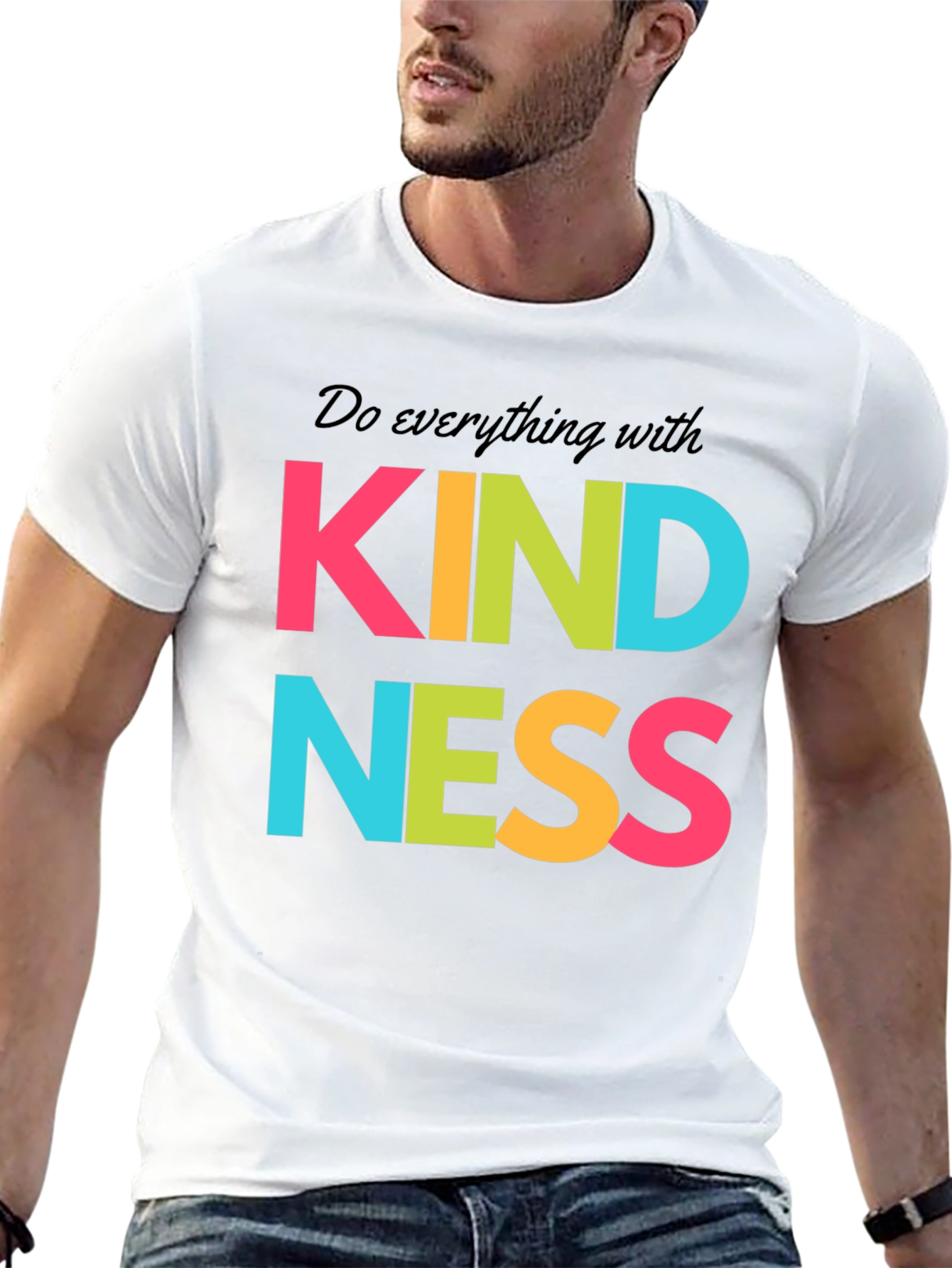 Black Kindness Graphic T-Shirt - Positive Message Tee view 13