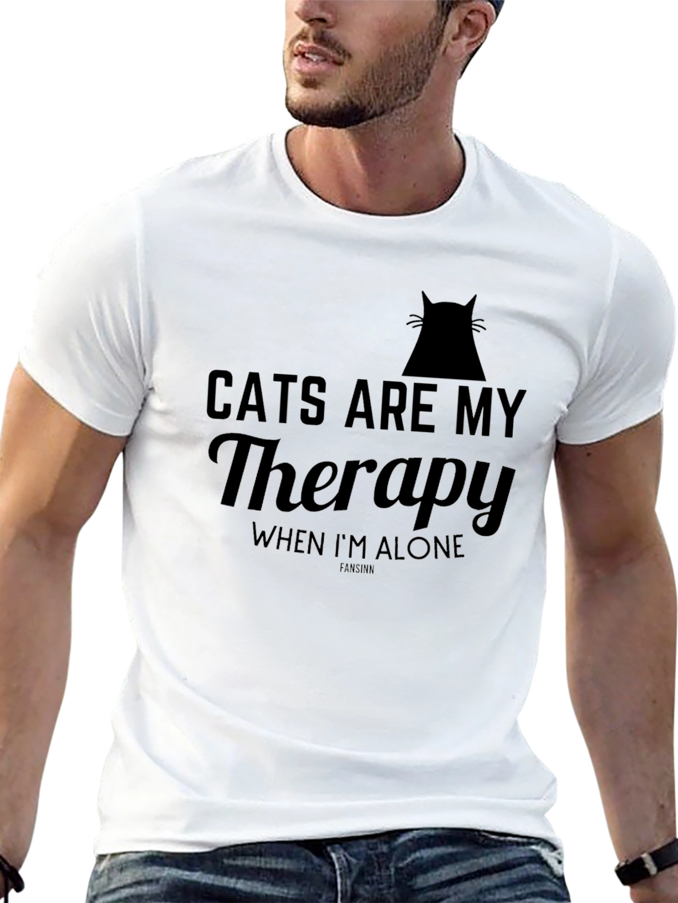 Black Cats Are My Therapy T-Shirt view 13
