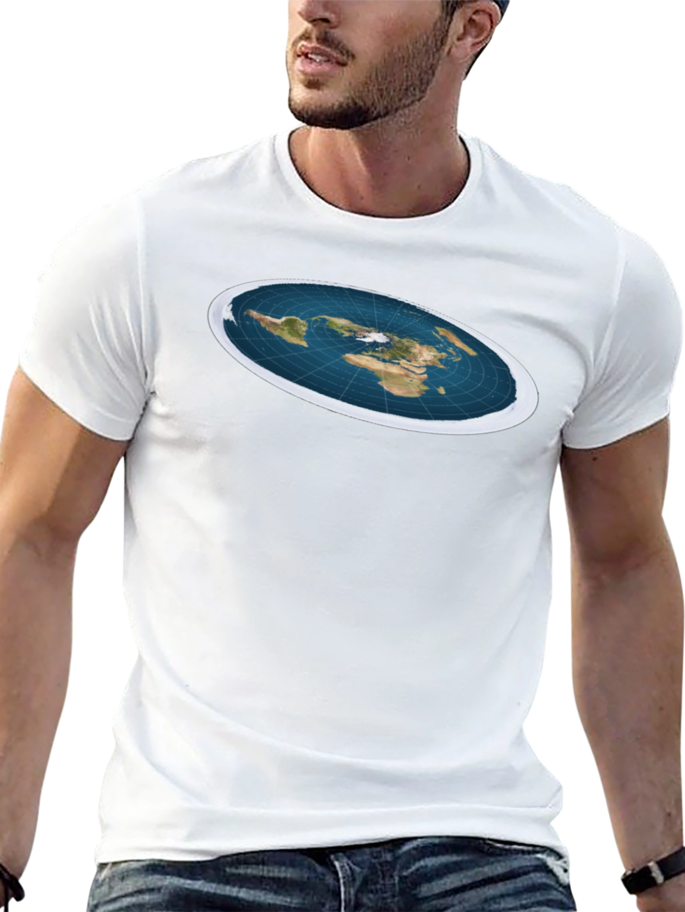 Black Flat Earth T-Shirt - Conspiracy Theory Tee view 13