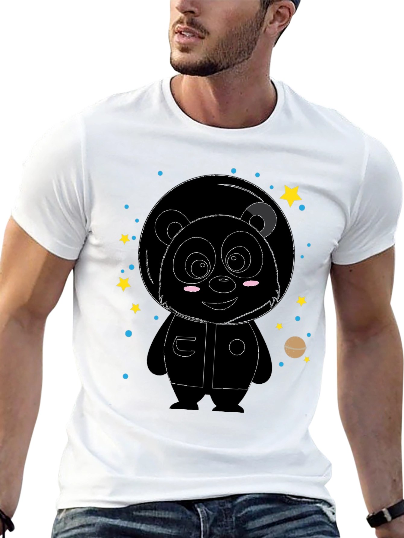 Black Astronaut Panda Graphic Tee - Space Adventure view 13