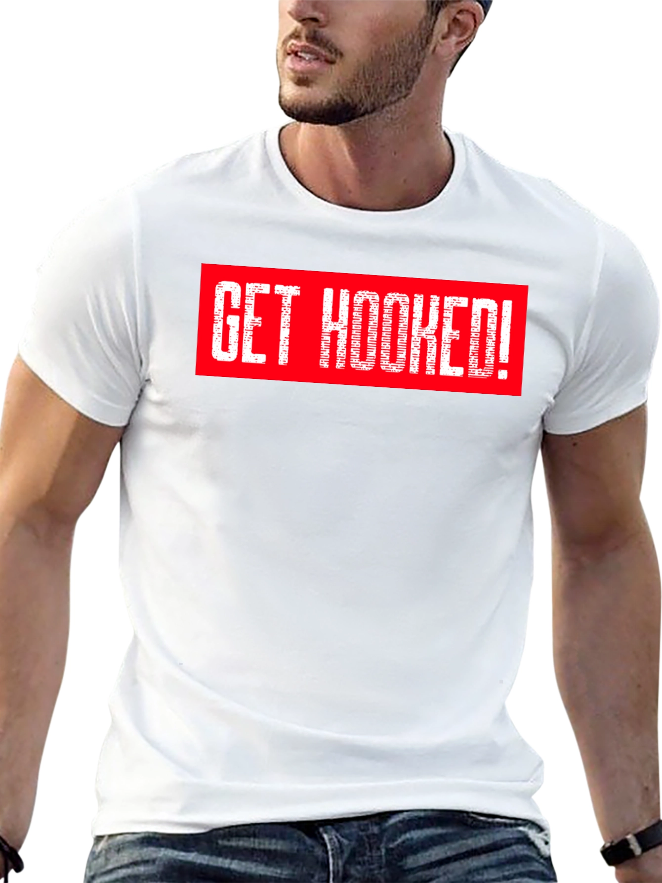Black Get Hooked! Graphic Tee - Stylish Black T-Shirt view 13