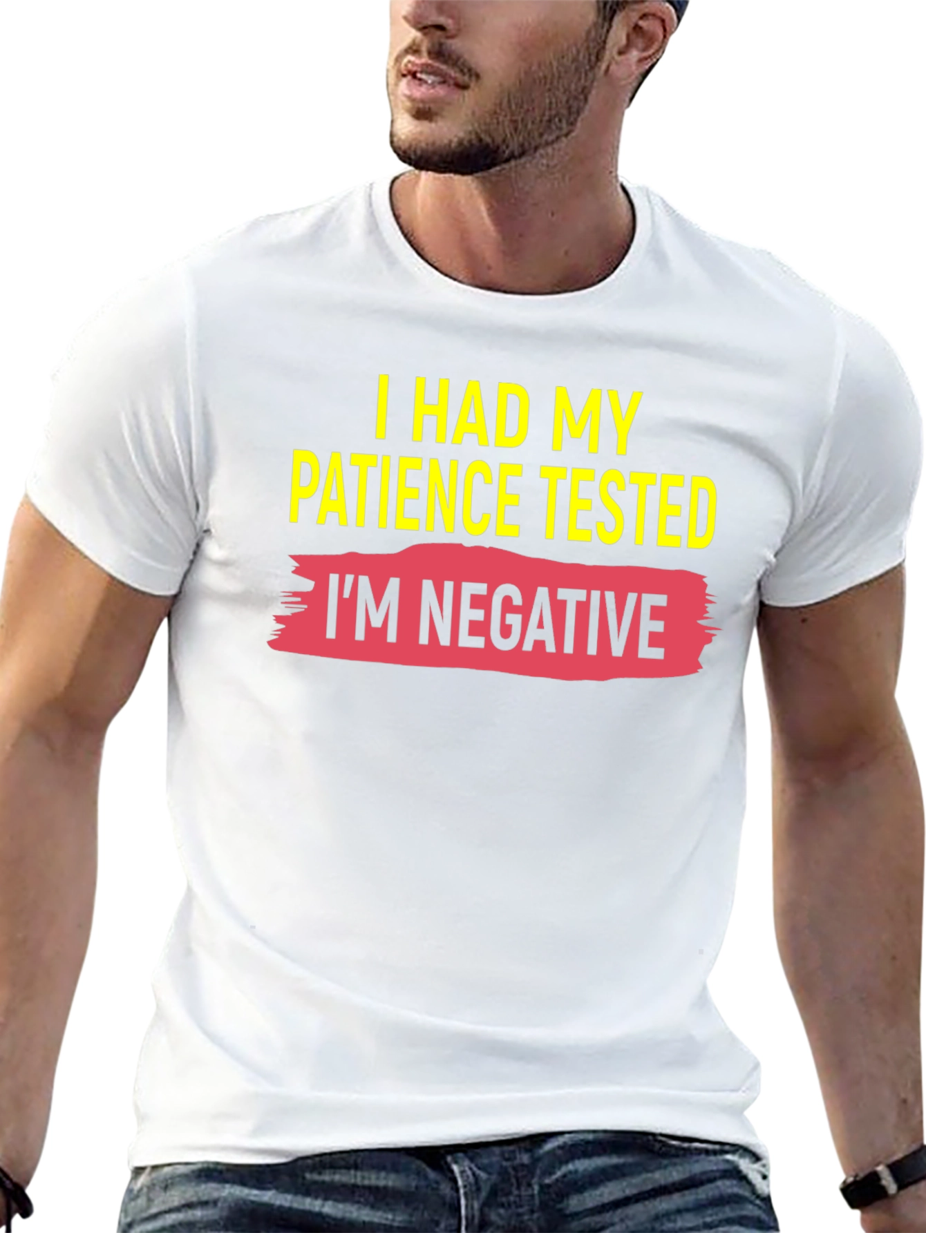 Black Humorous Patience Tested Black T-Shirt view 13