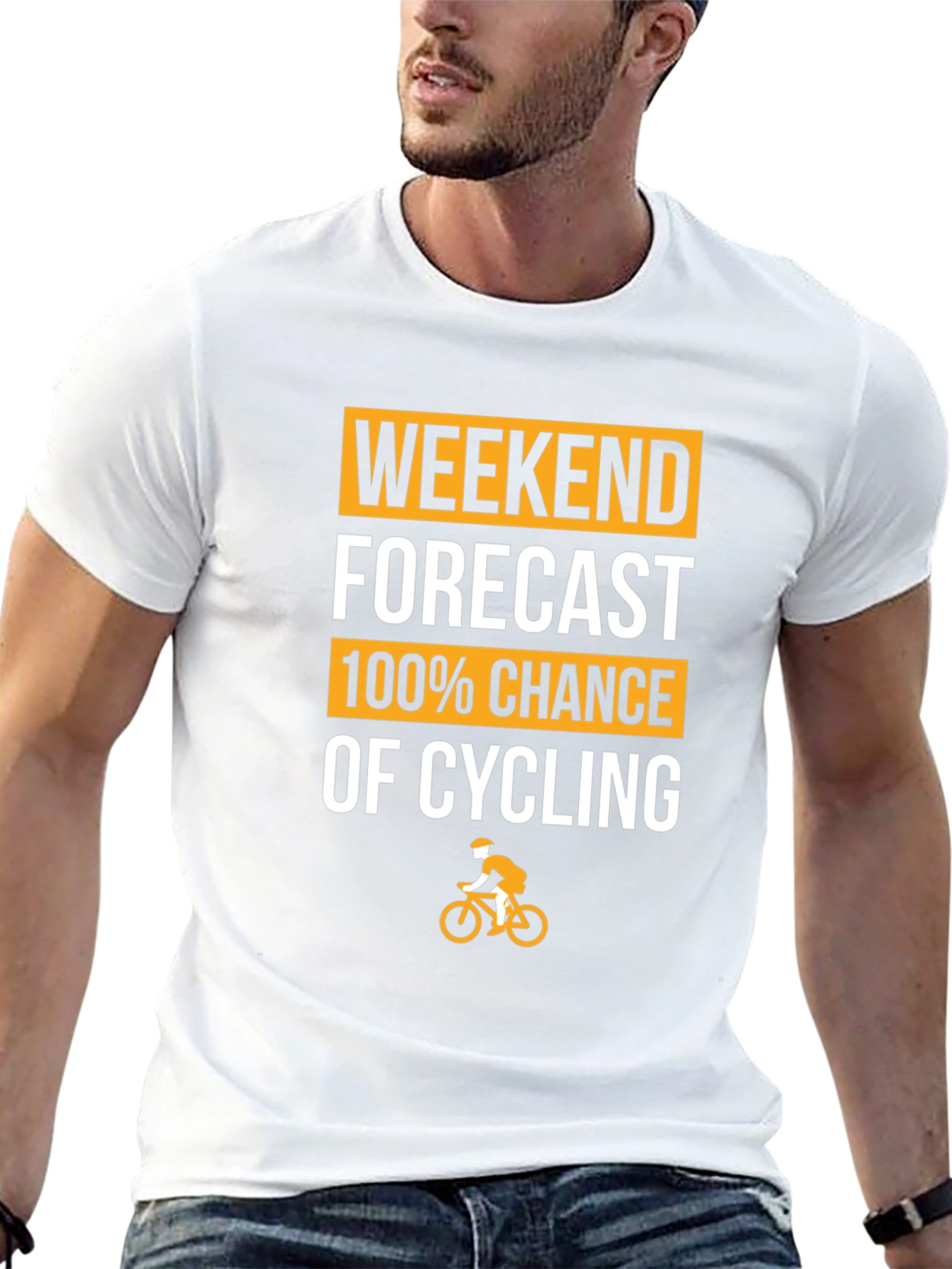 Black Cycling Forecast T-Shirt - 100% Chance of Cycling! view 13