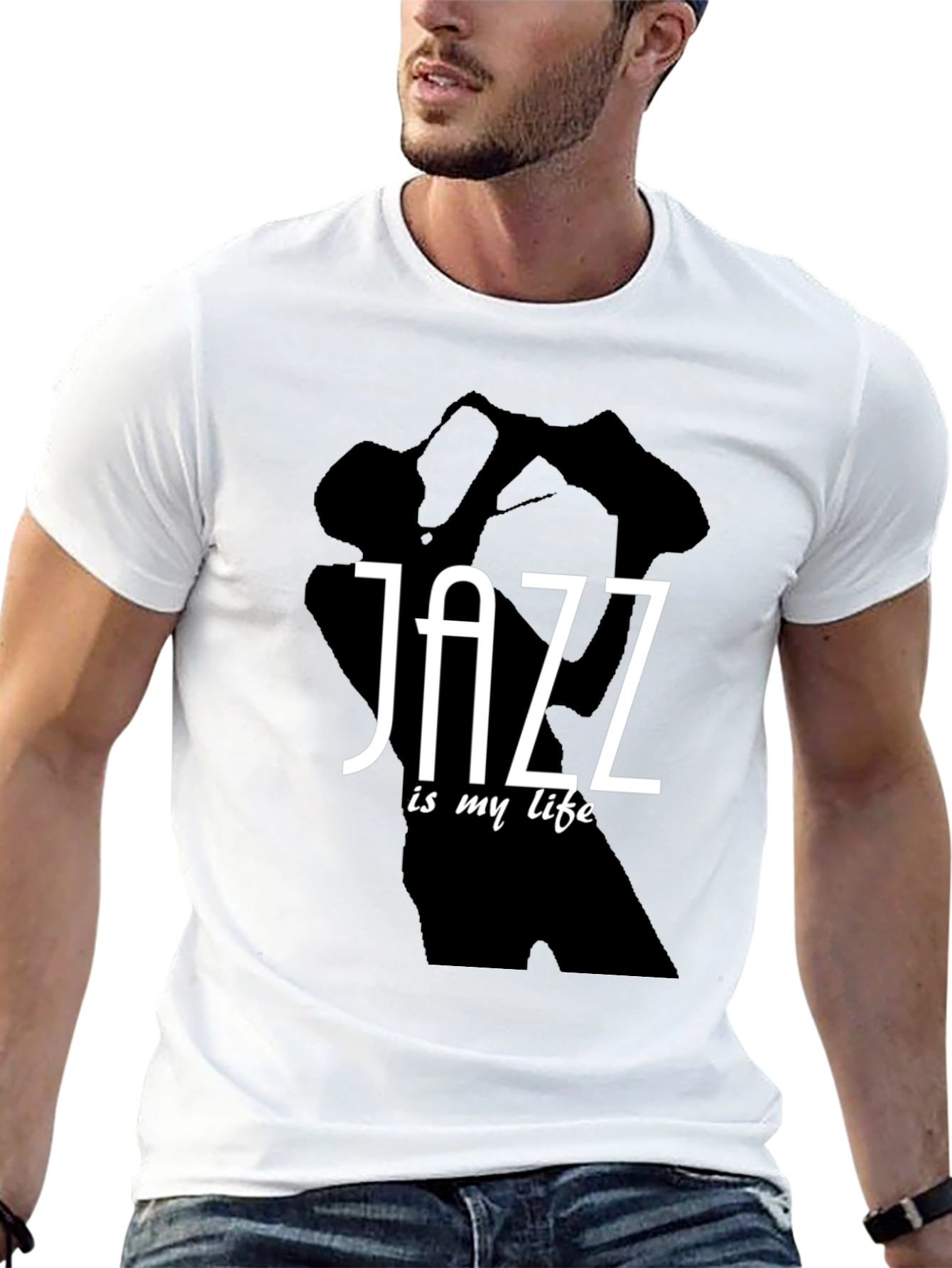 Black Jazz Is My Life T-Shirt - Black Graphic Tee view 13