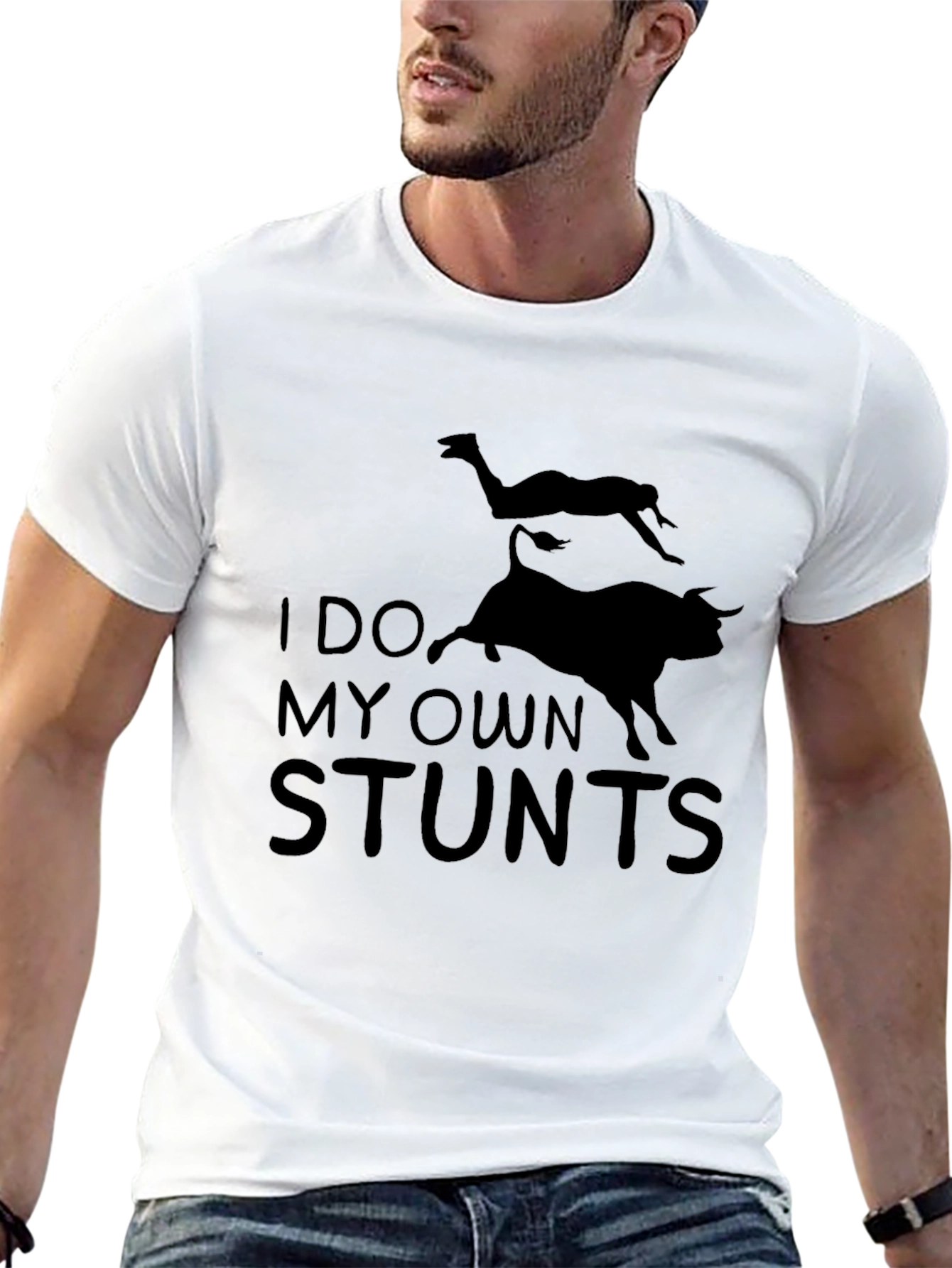 Black I Do My Own Stunts Graphic Tee view 13