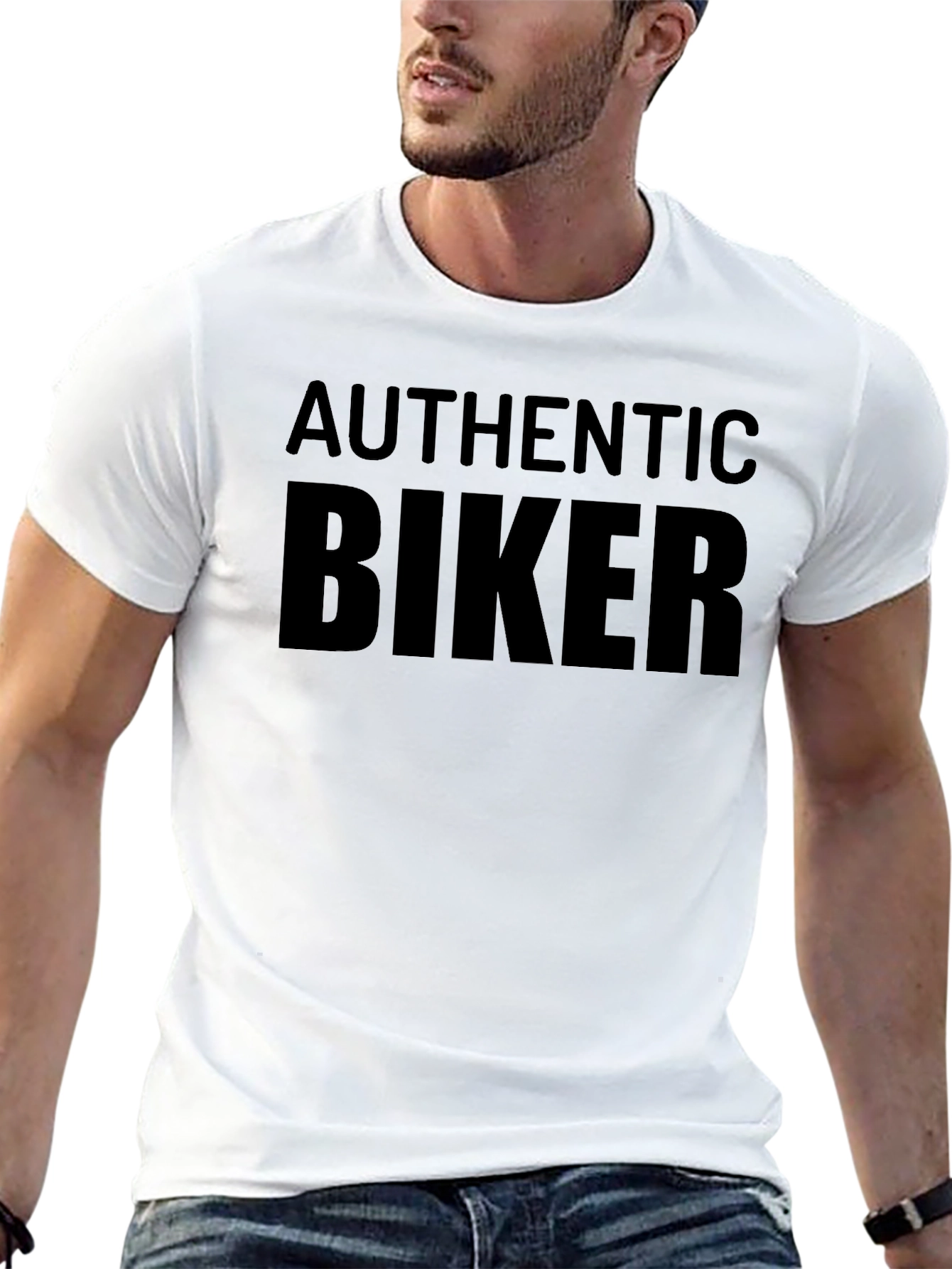 Black Authentic Biker Black T-Shirt view 13