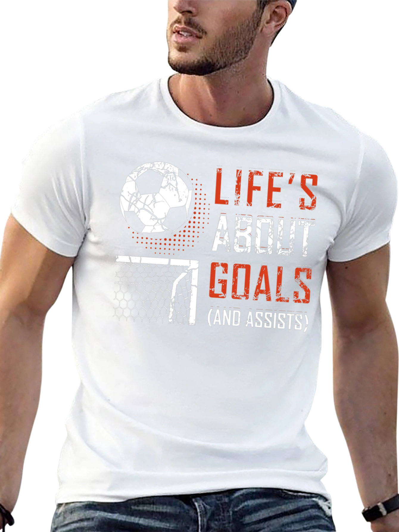 Black Life's About Goals Soccer T-Shirt view 13