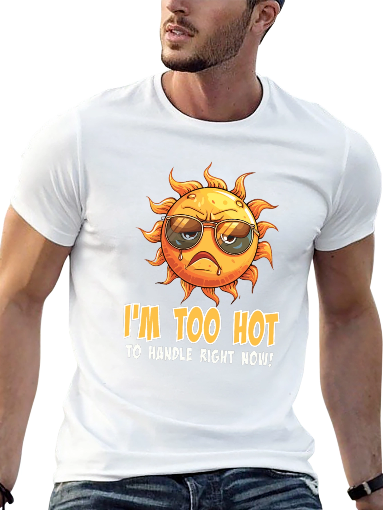 Black I'm Too Hot to Handle Funny Graphic Tee view 13
