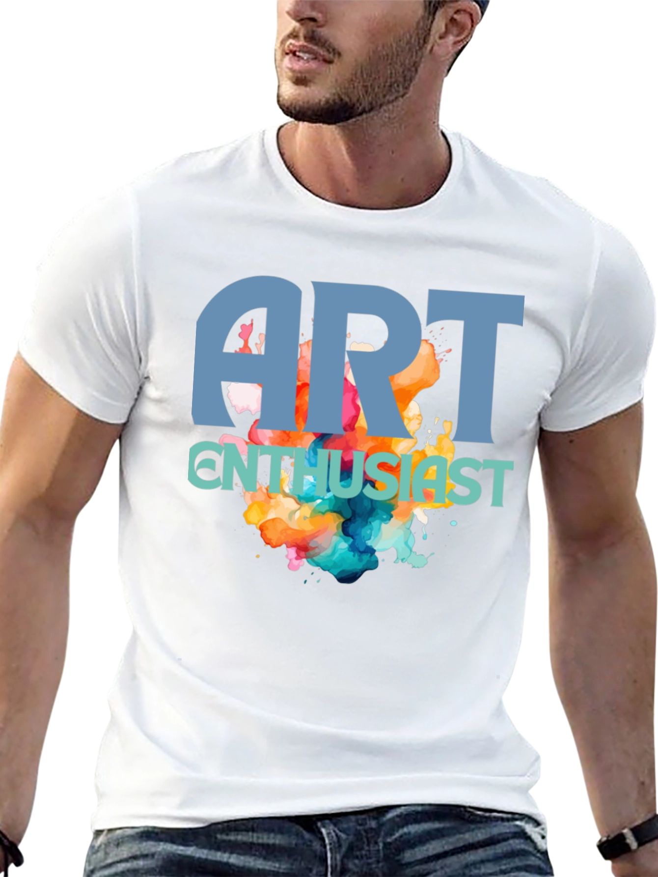 Black Art Enthusiast T-Shirt - Artistic Design view 13