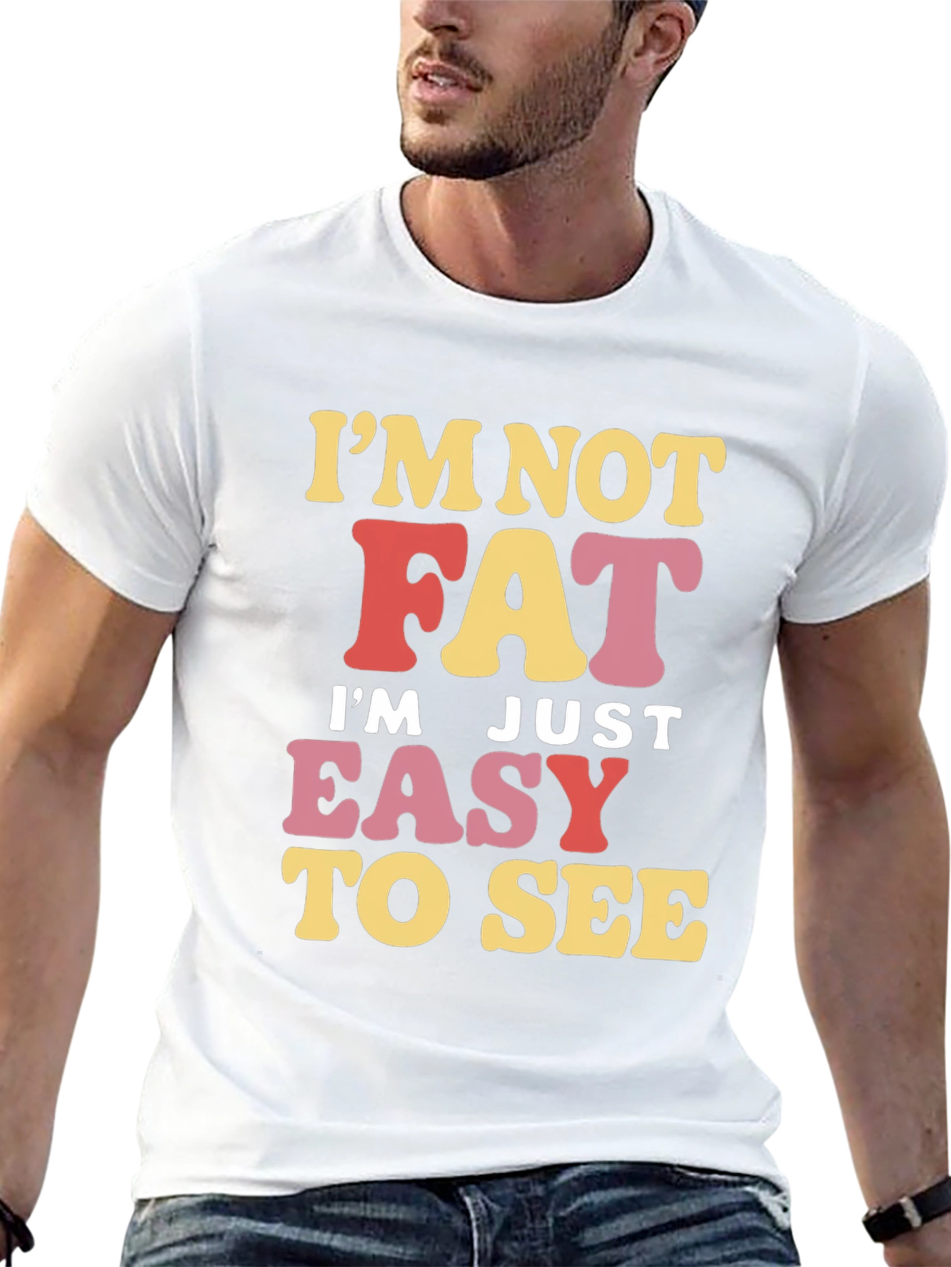 Black Funny 'I'm Not Fat' Graphic Tee view 13