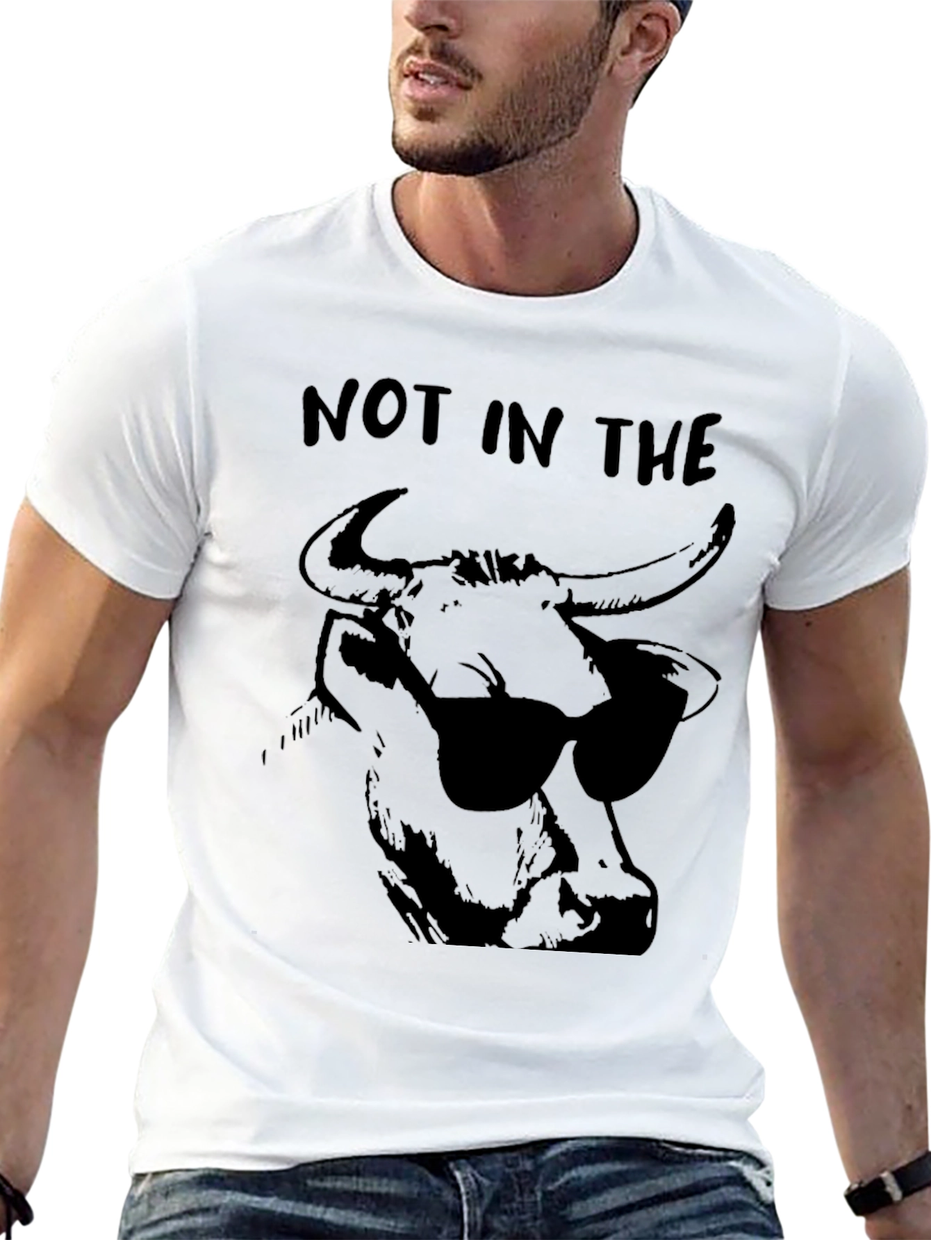 Black Cool Bull Graphic T-Shirt - Not in the Mood Tee view 13