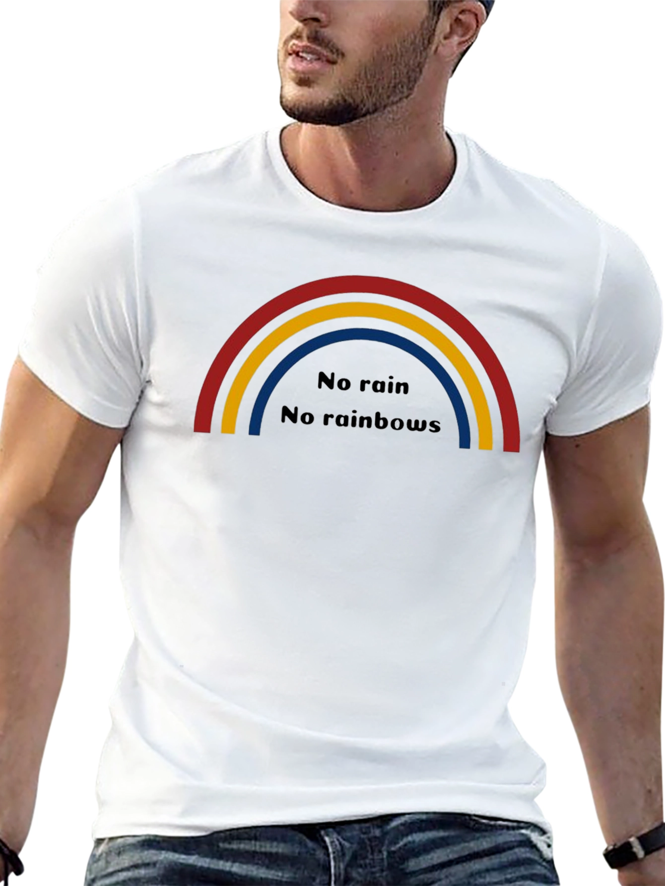Black No Rain No Rainbows Black T-Shirt view 13