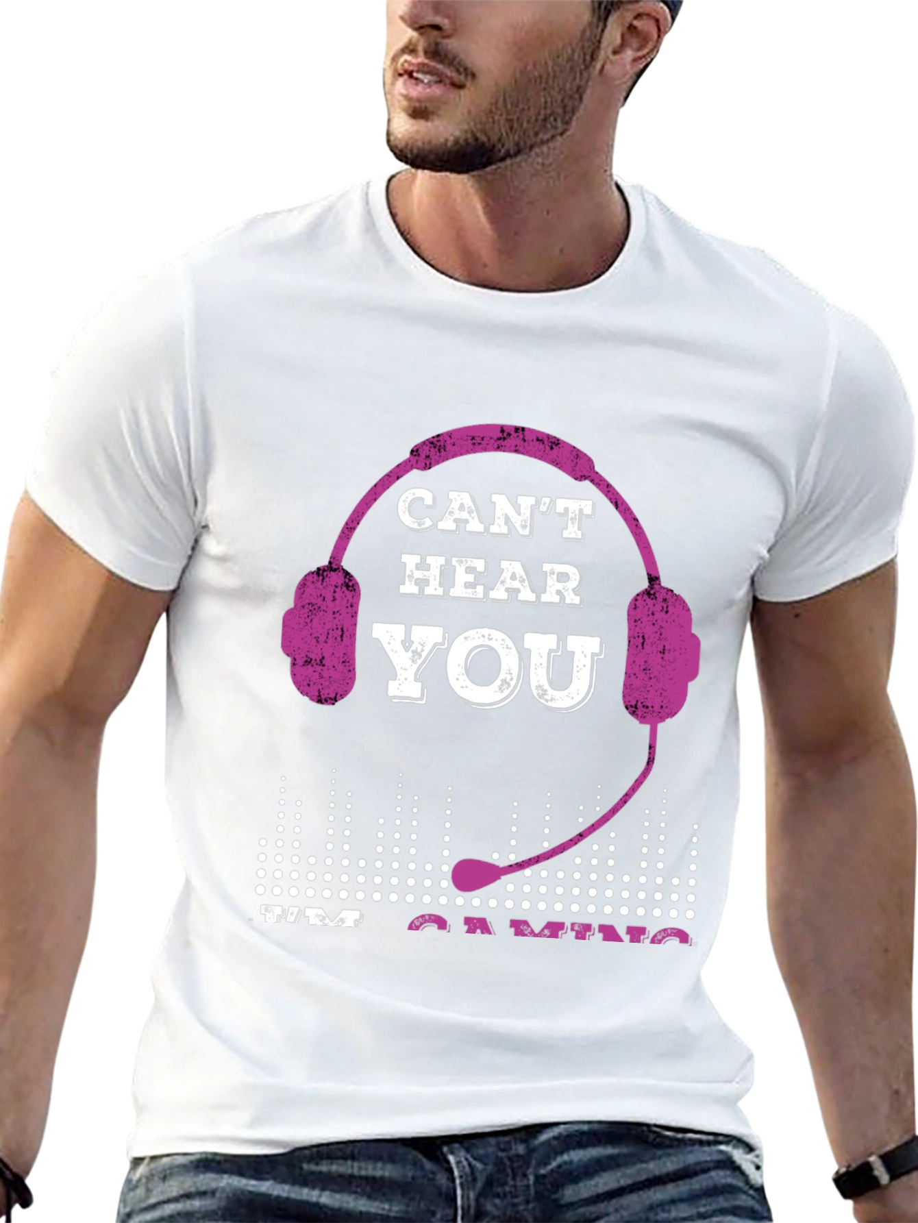 Black Can't Hear You I'm Gaming T-Shirt view 13
