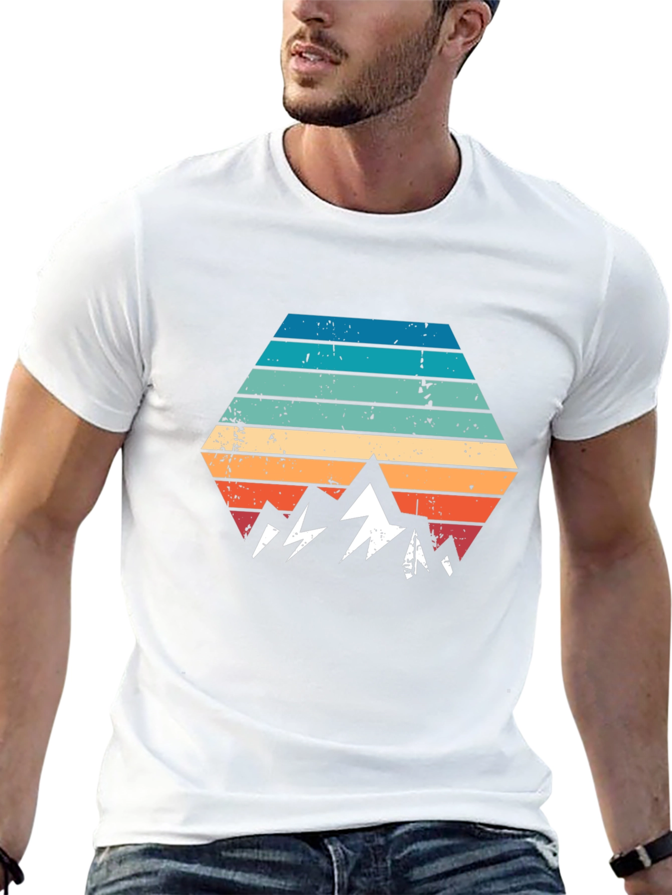 Black Retro Mountainscape Graphic Tee - Black view 13