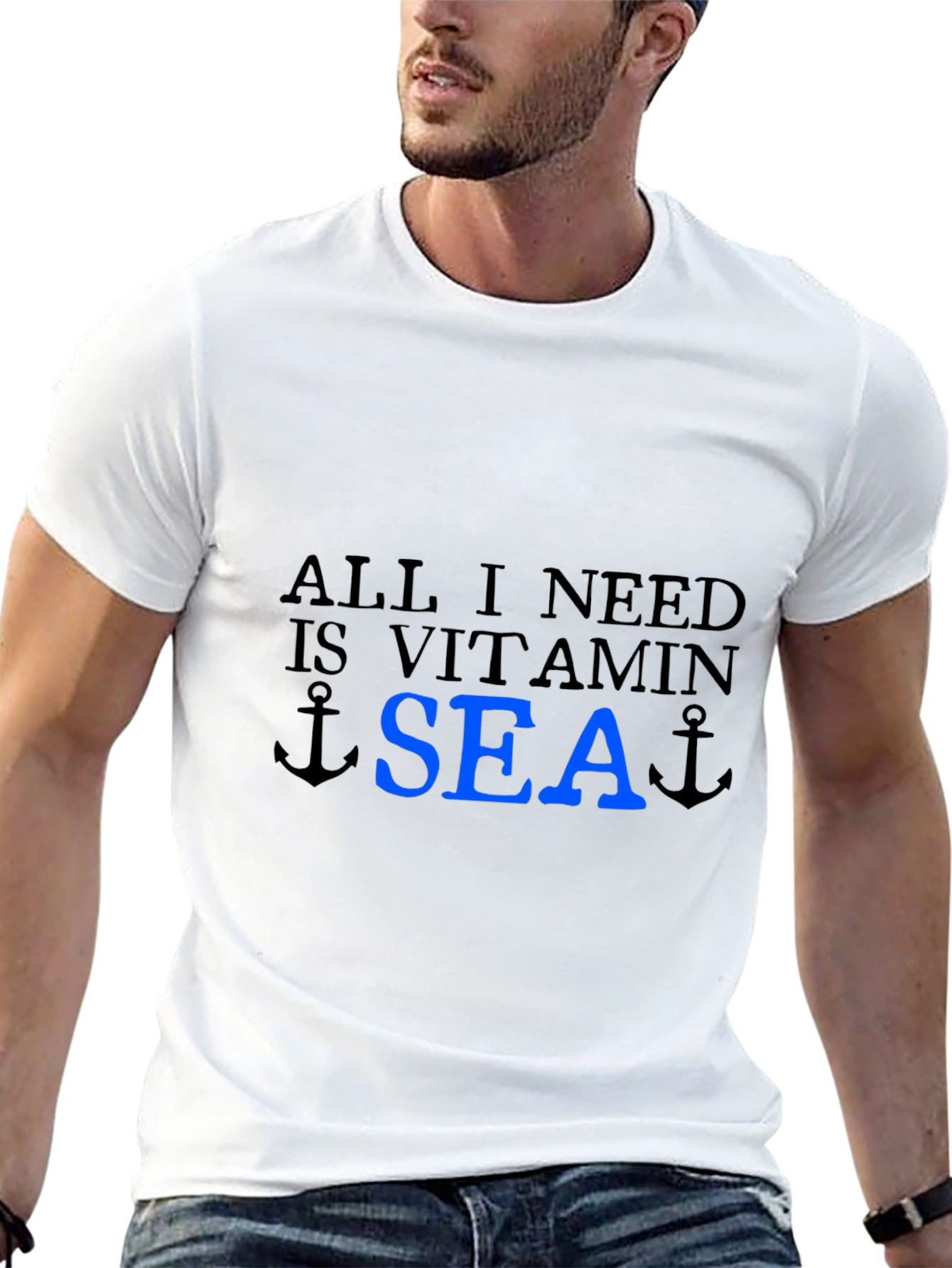 Black Vitamin Sea T-Shirt - Black Cotton Tee view 13