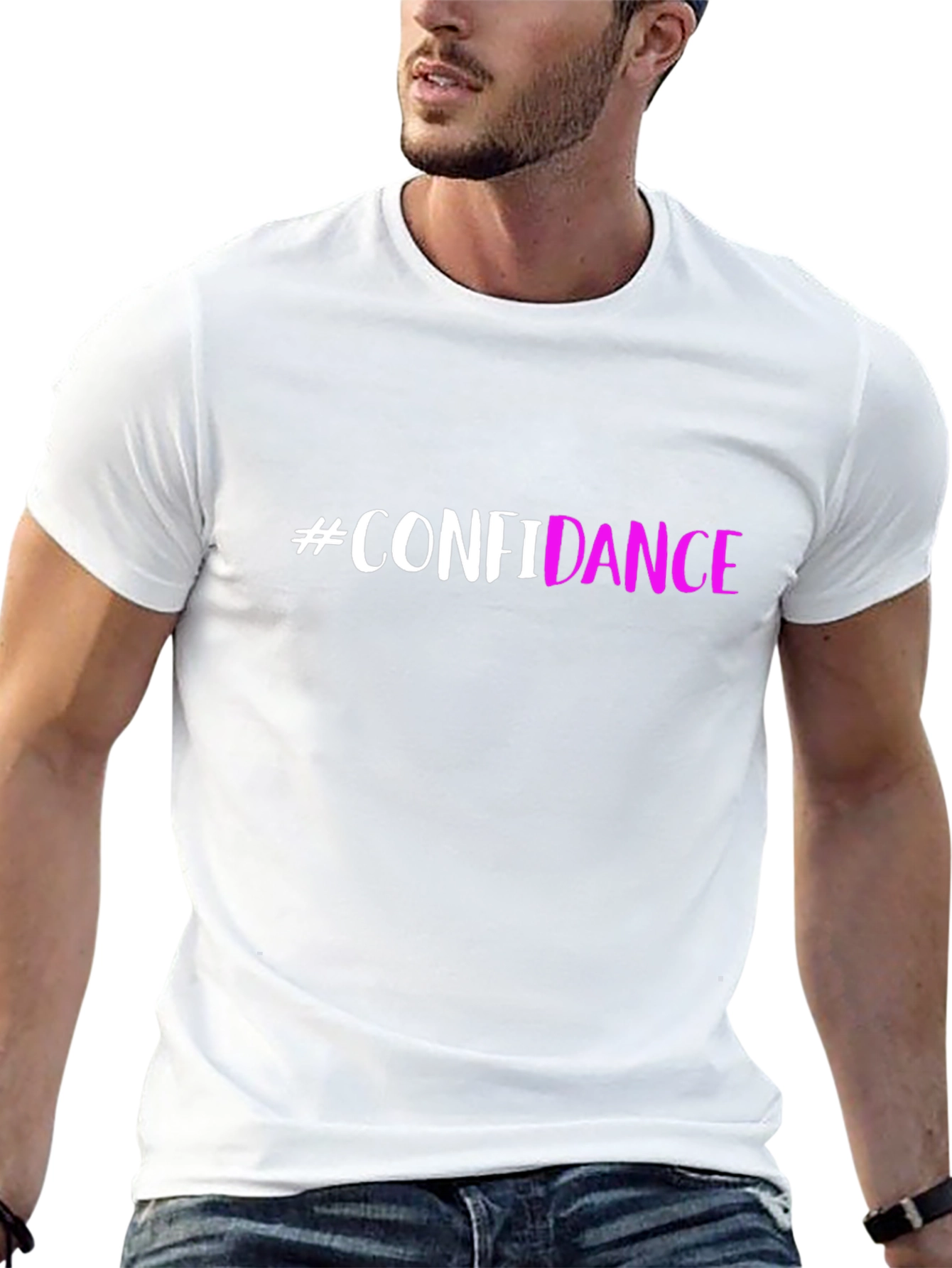 Black #Confidance Black Graphic T-Shirt view 13