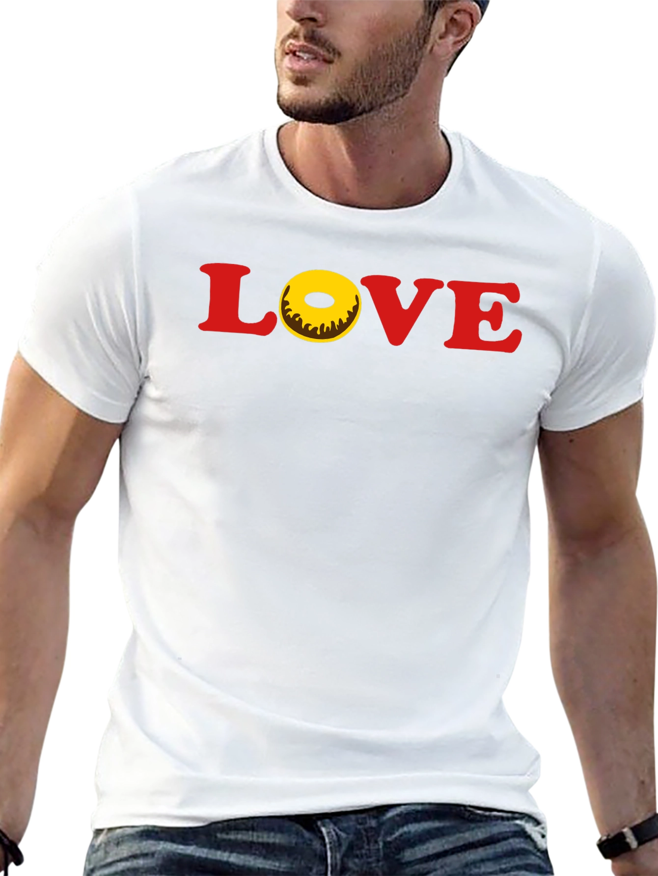 Black Love Donut T-Shirt - Casual Graphic Tee view 13