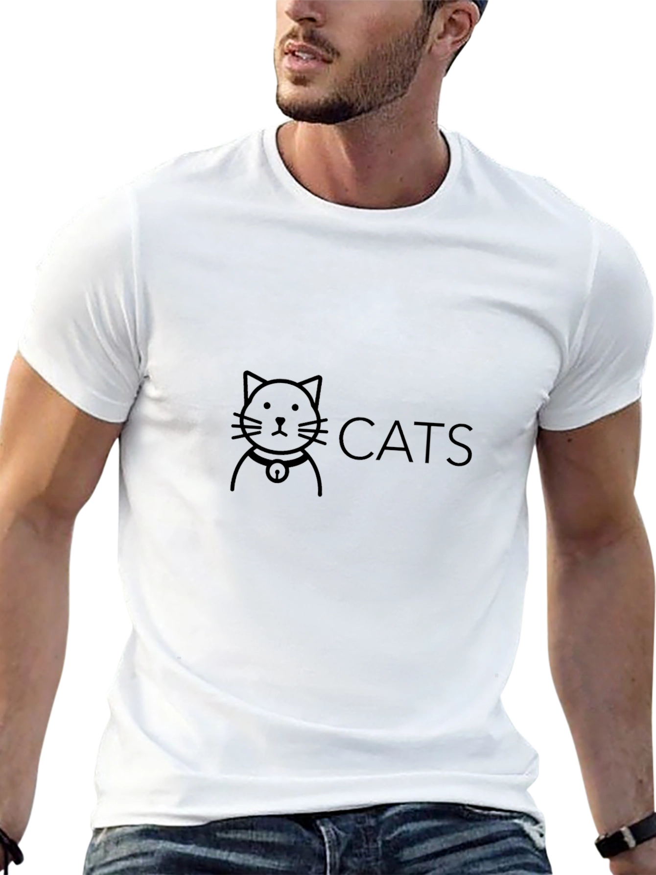 Black Cats Graphic T-Shirt - Black Cotton Tee view 13