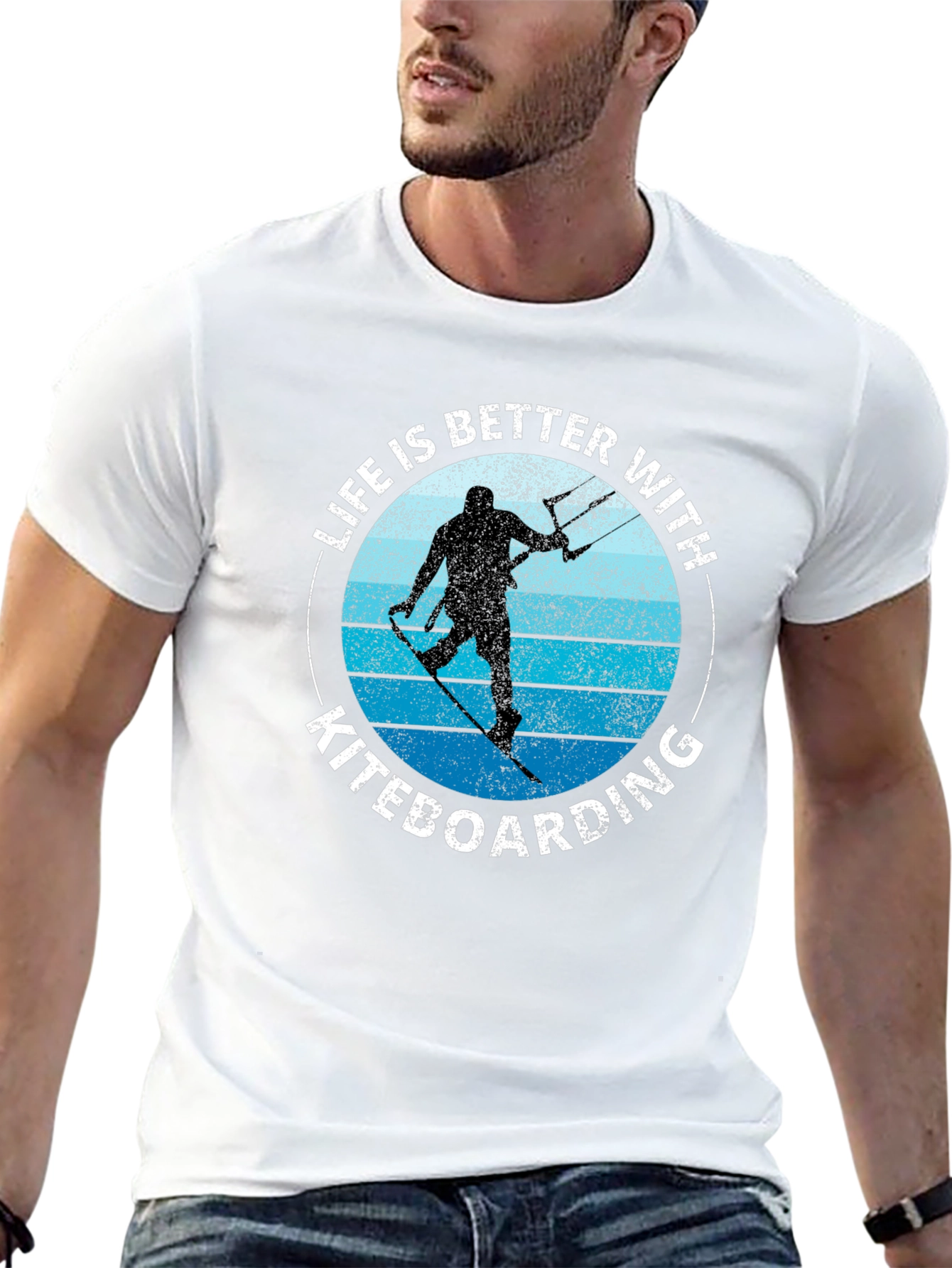 Black Kiteboarding Life T-Shirt - Watersport Apparel view 13