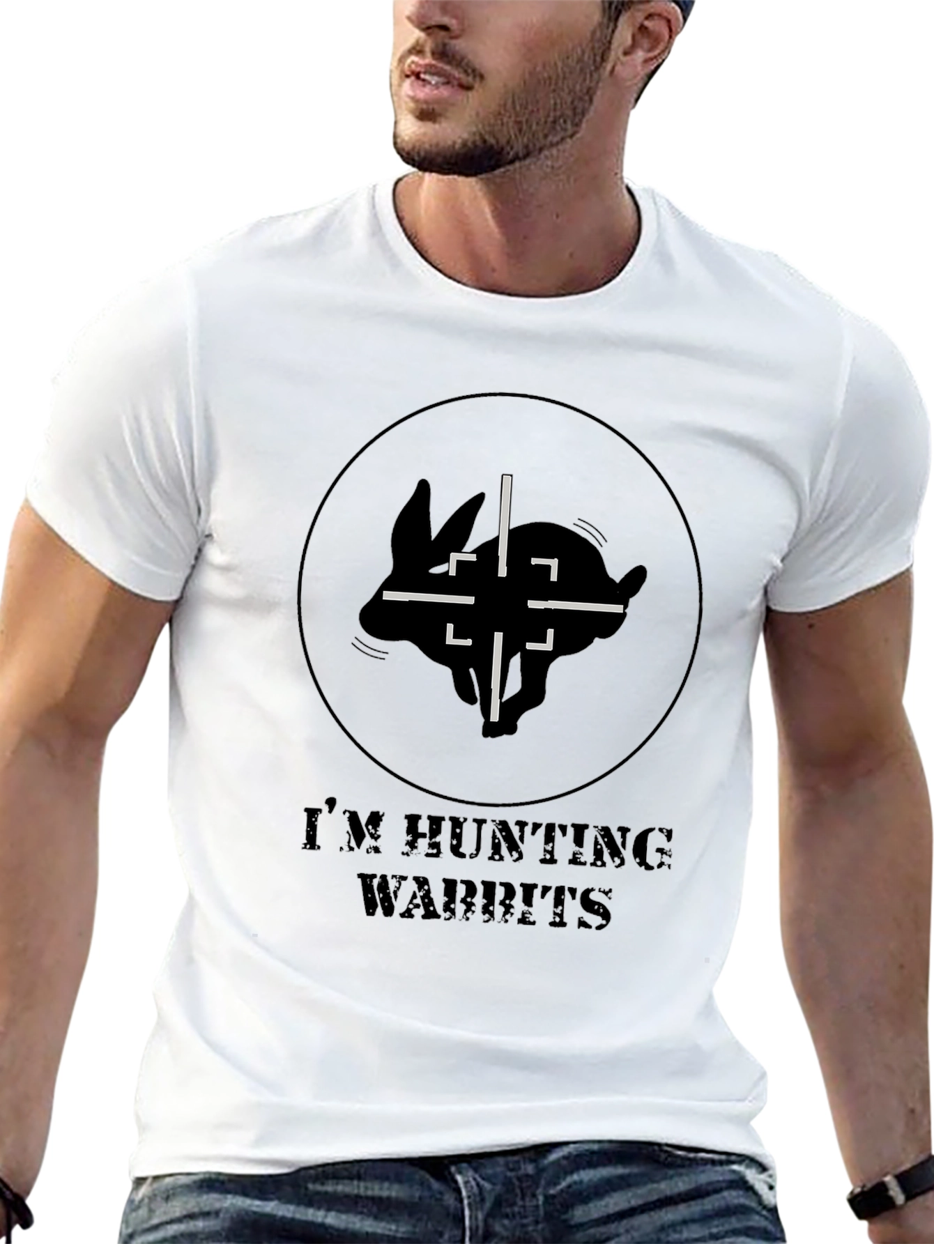 Black I'm Hunting Wabbits T-Shirt view 13