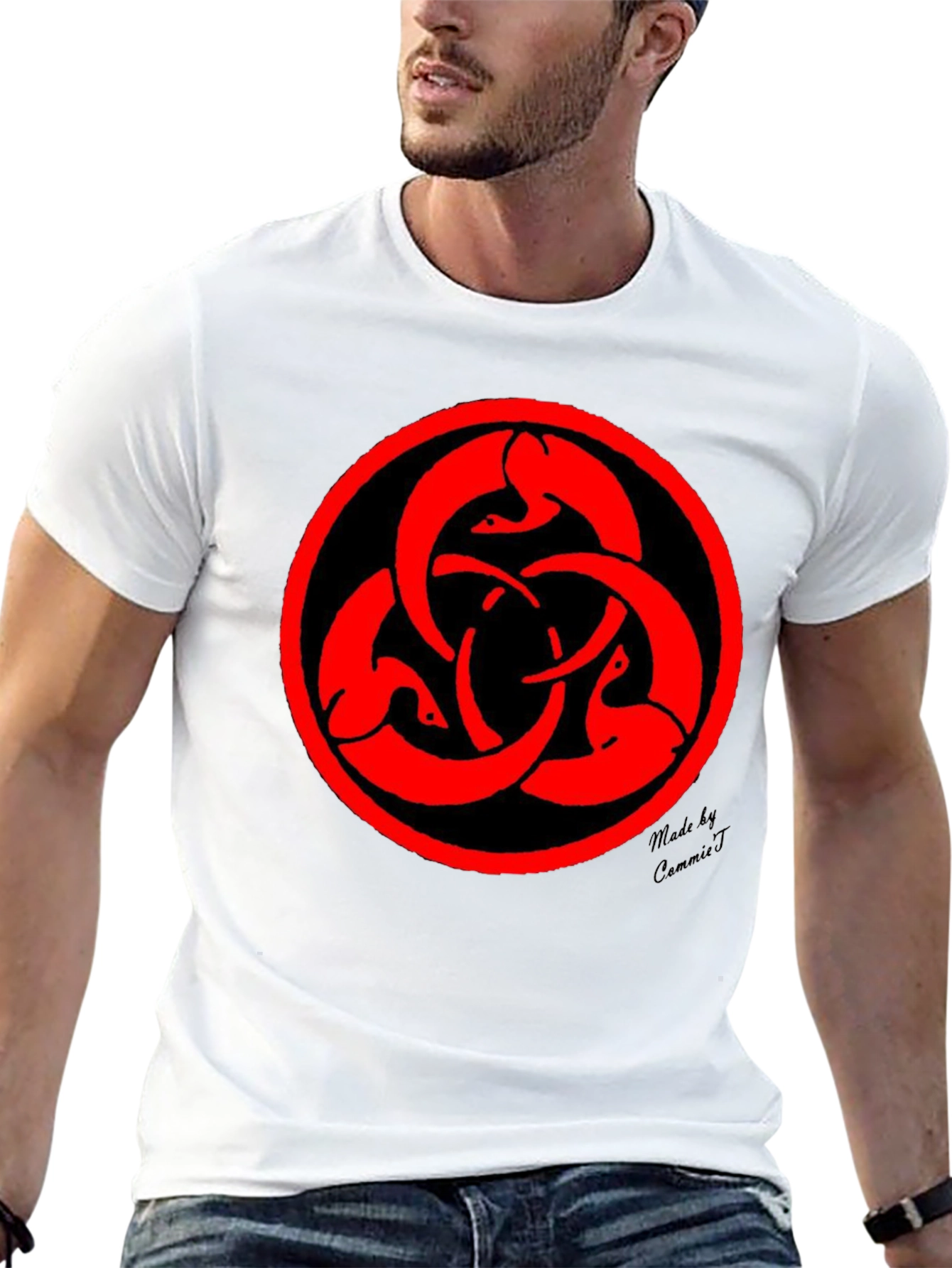 Black Unique Red Bird T-Shirt - Black Cotton Blend view 13