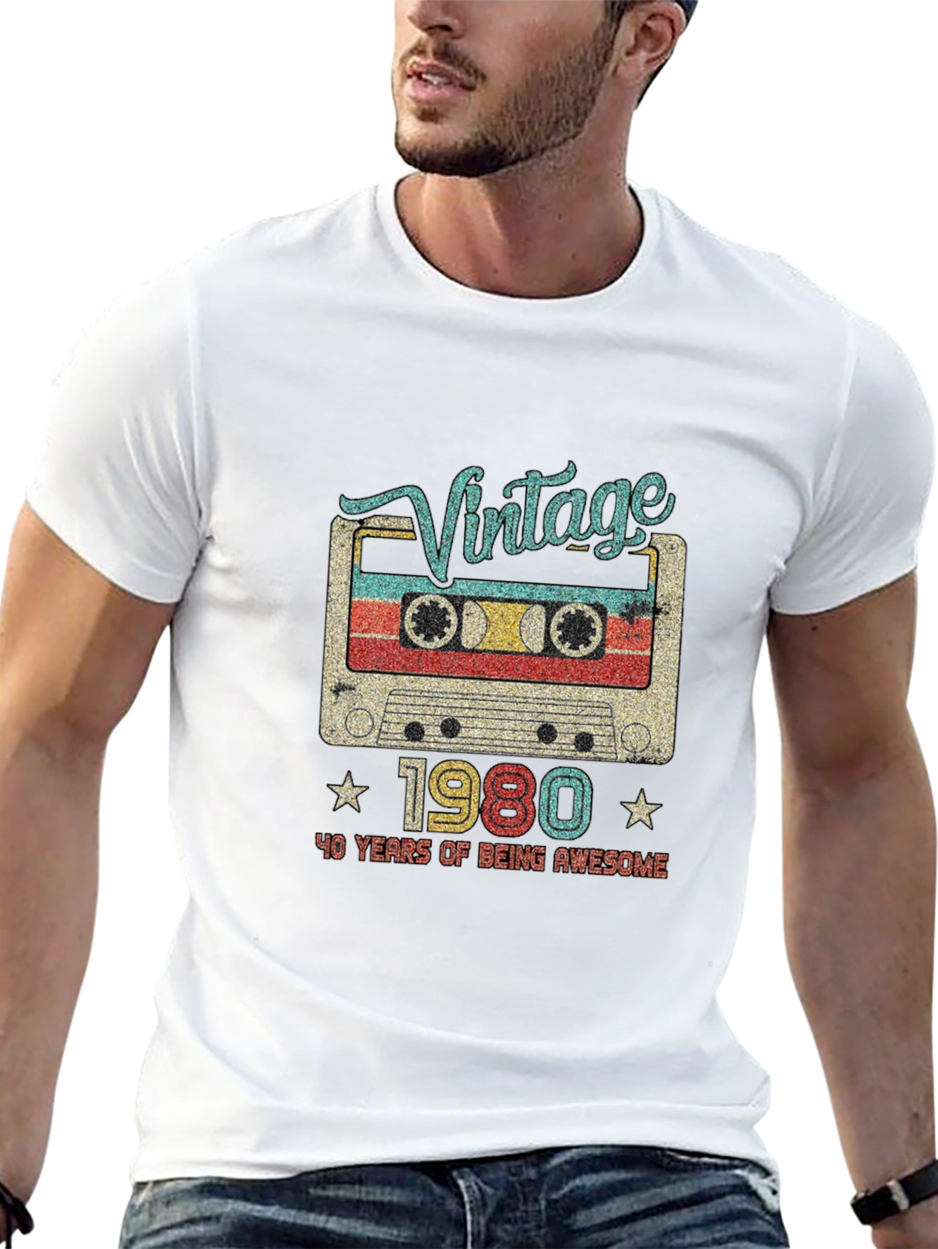 Black Vintage 1980 Cassette Tape T-Shirt view 13