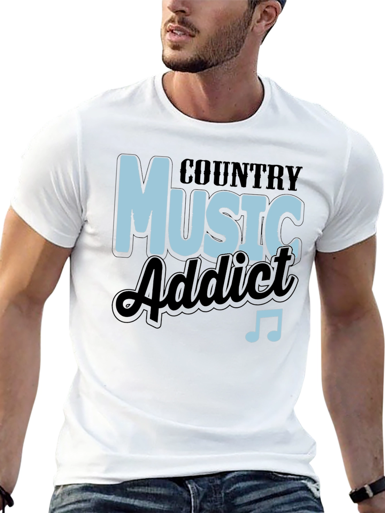 Black Country Music Addict Black T-Shirt view 13