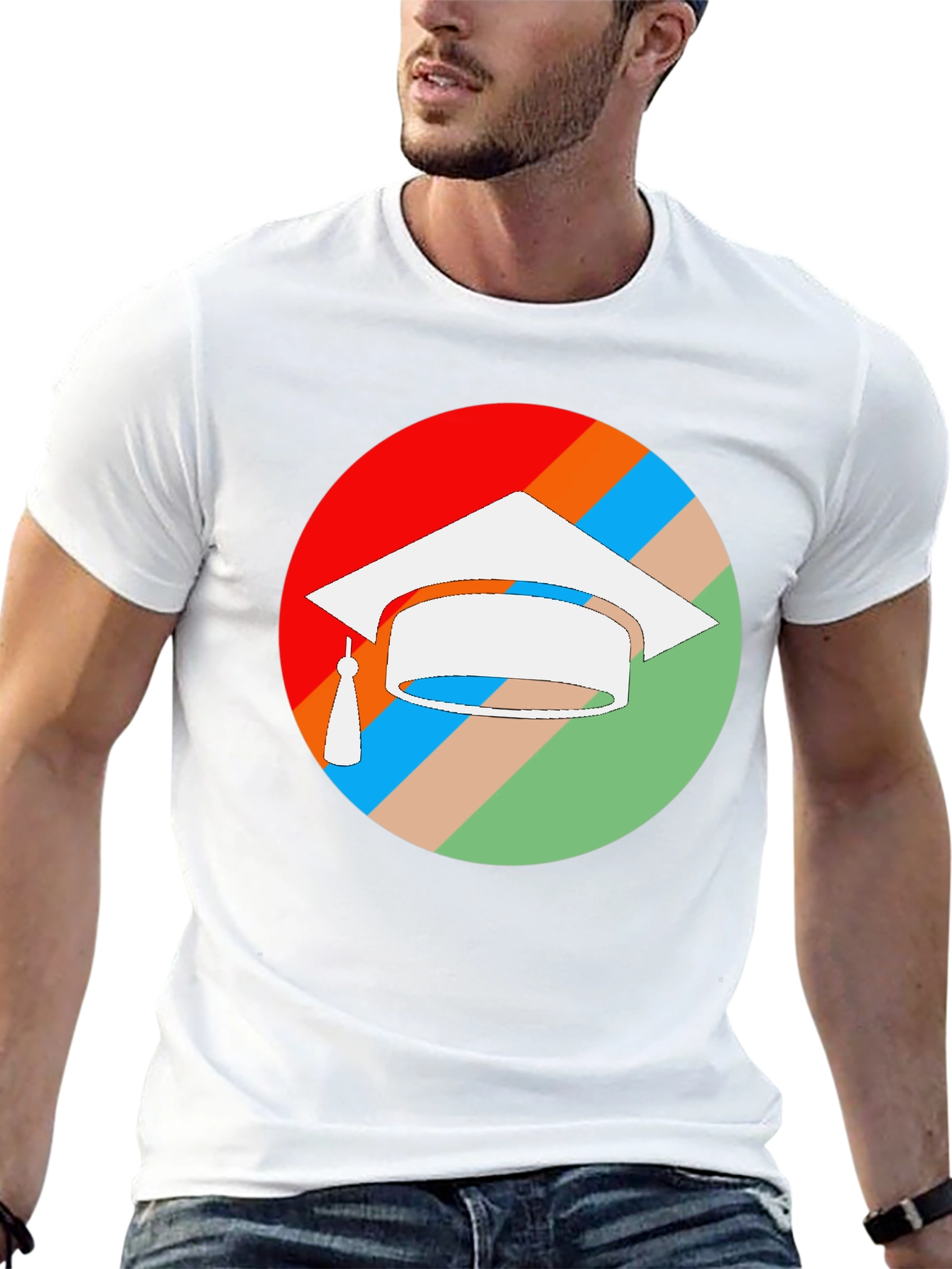 Black Graduation Cap T-Shirt - Colorful Celebration view 13