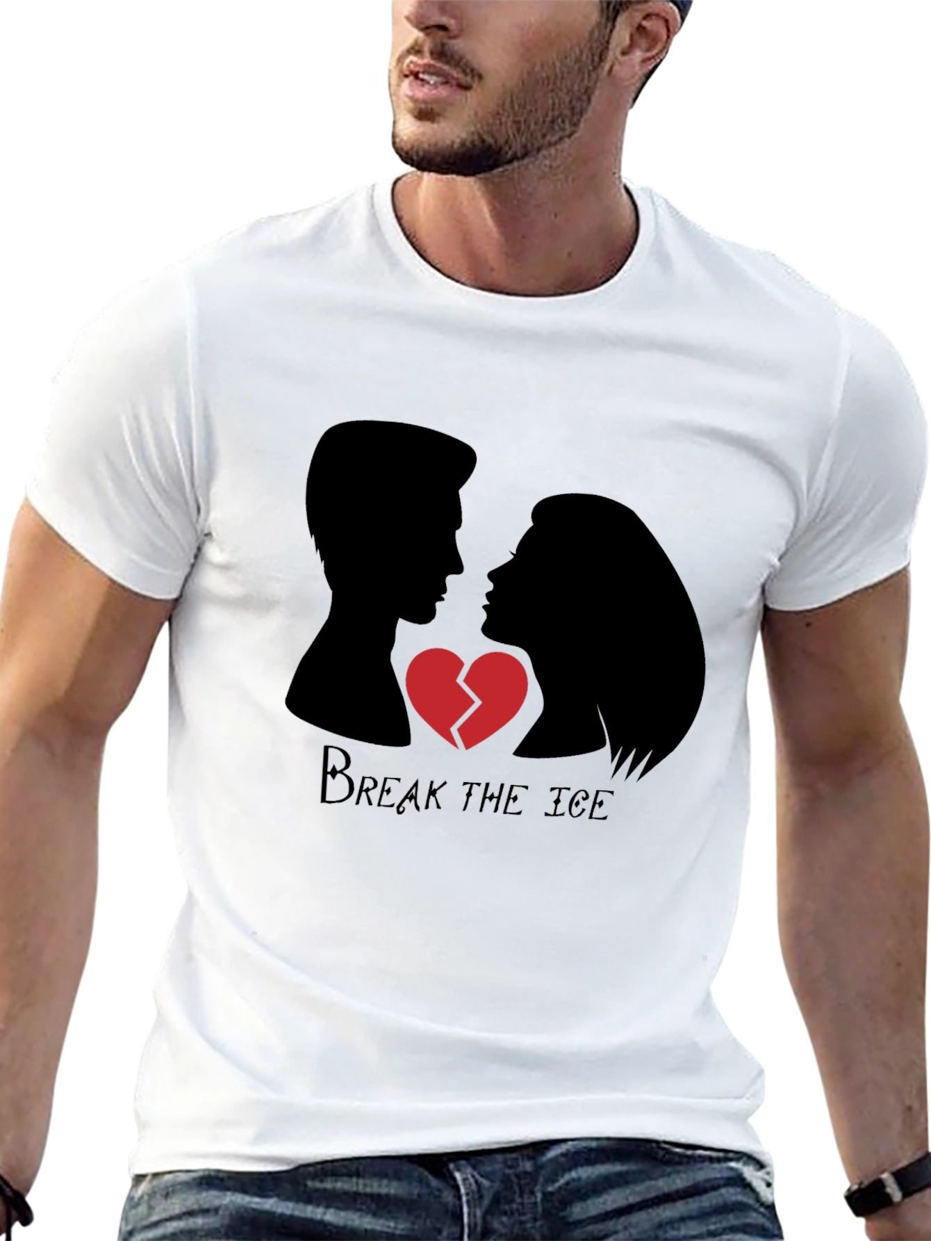 Black Break the Ice Graphic Tee - Heartbreak Design view 13