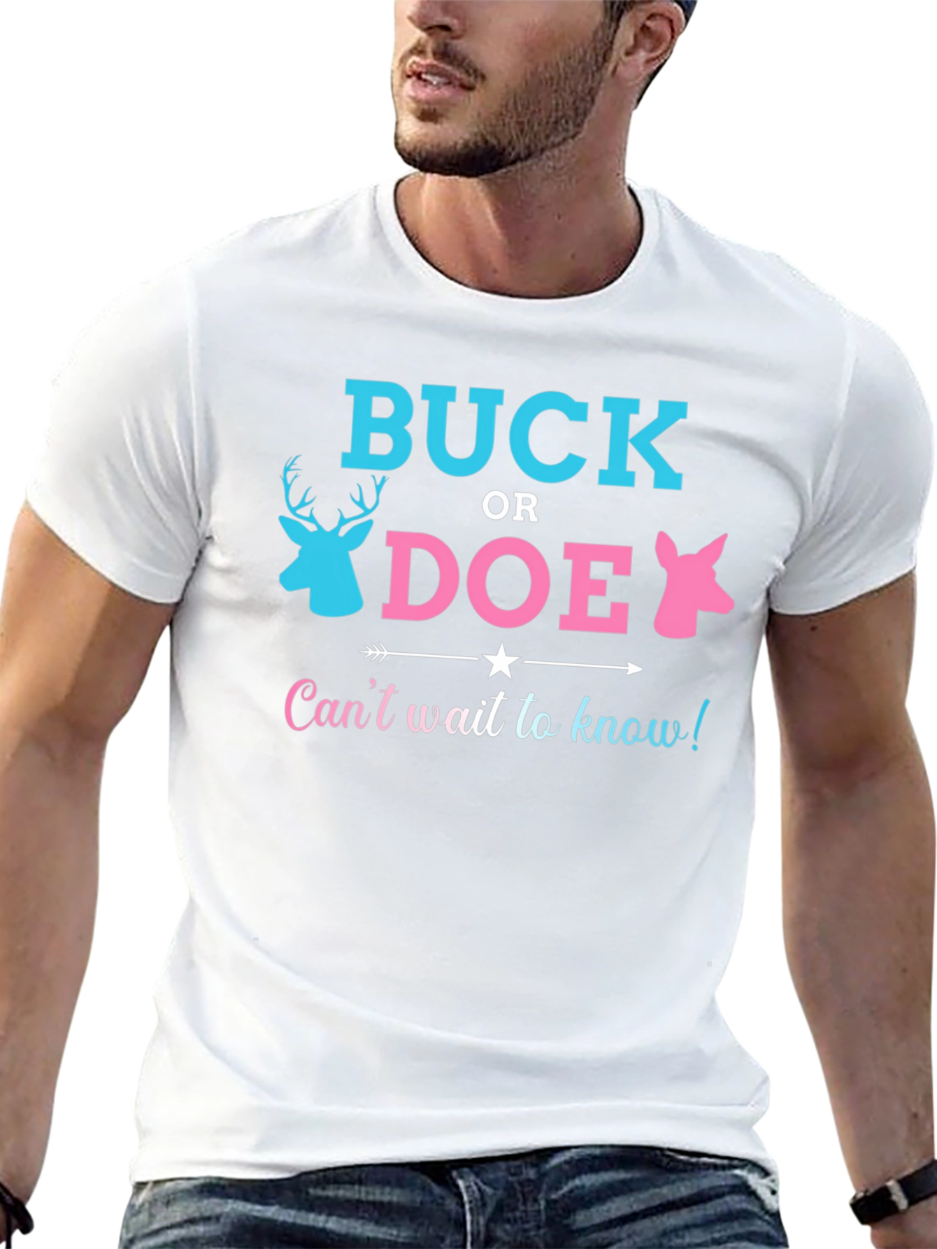 Black Buck or Doe Gender Reveal T-Shirt view 13