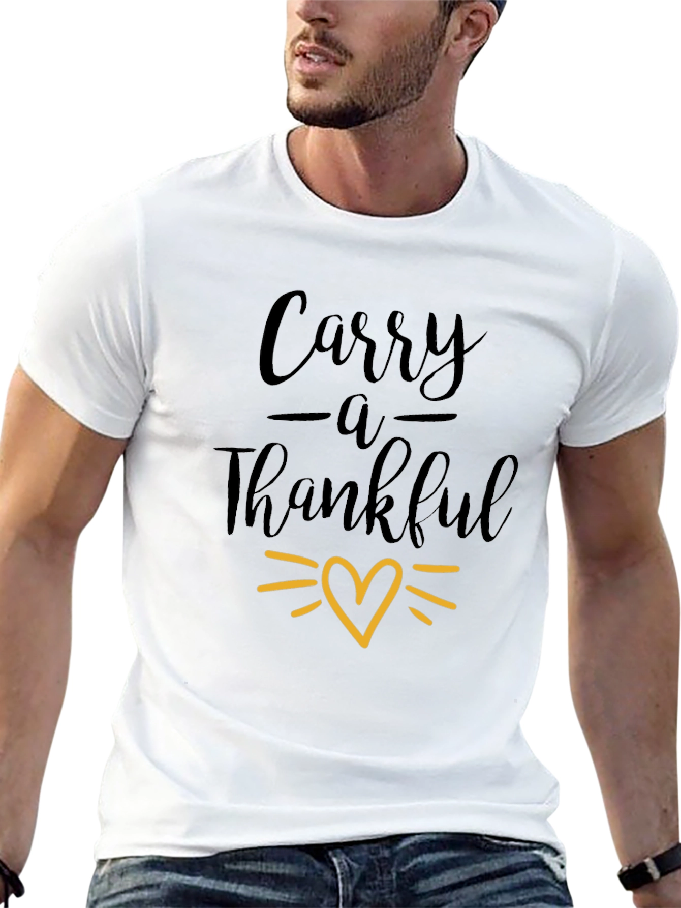 Black Carry a Thankful Heart T-Shirt - Black Graphic Tee view 13