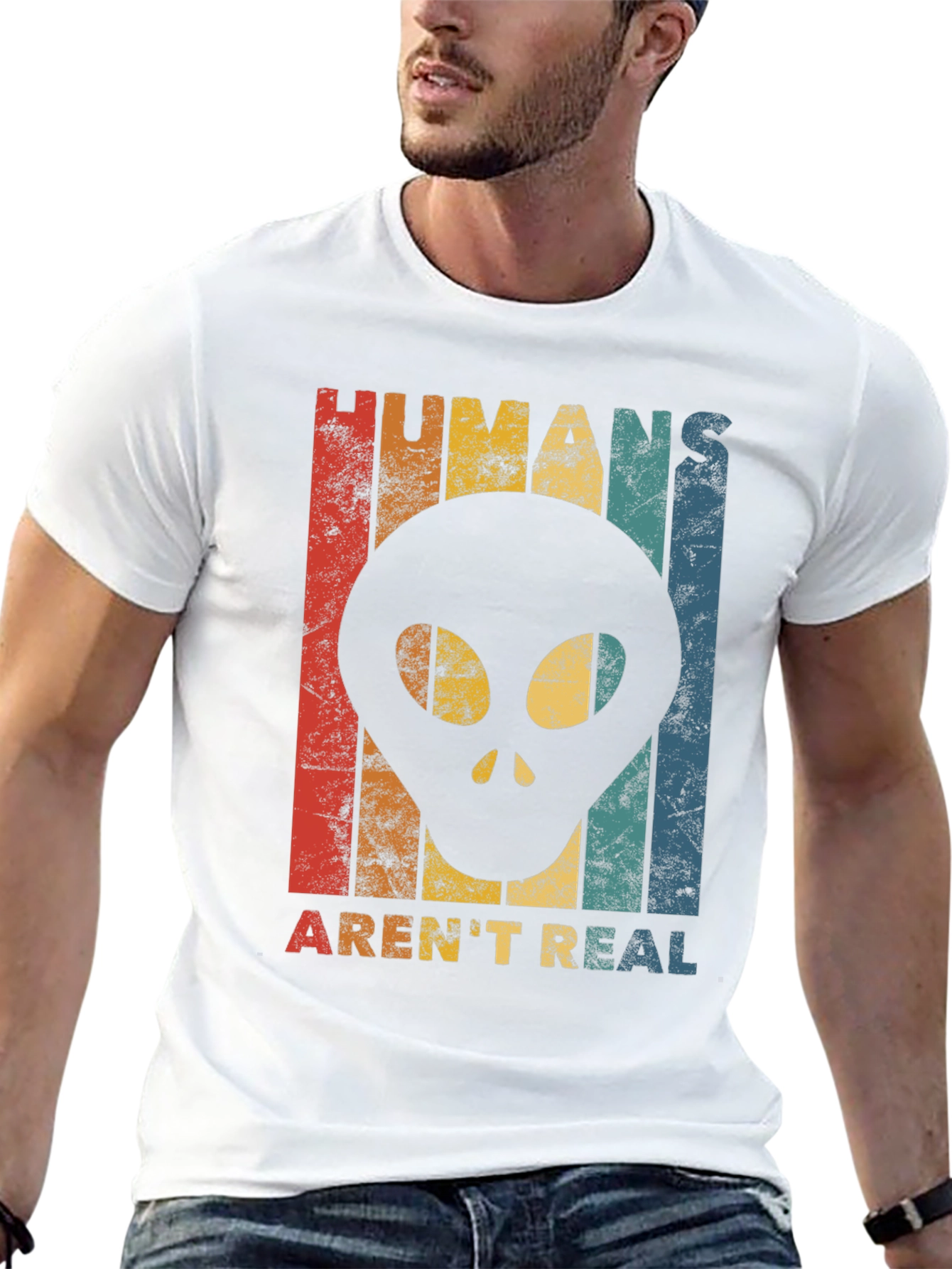 Black Humans Aren't Real Alien T-Shirt view 13