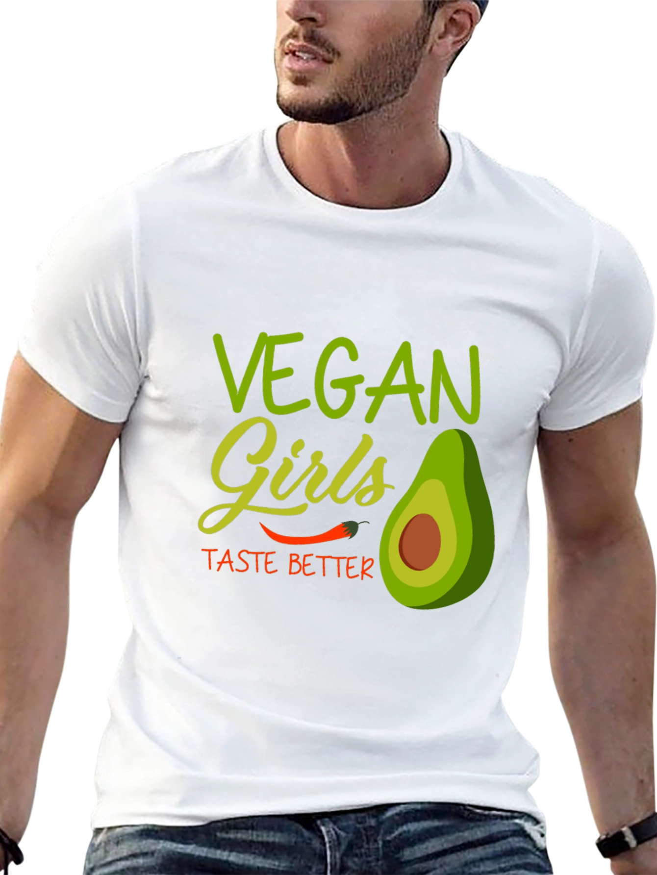 Black Vegan Girls Taste Better T-Shirt view 13