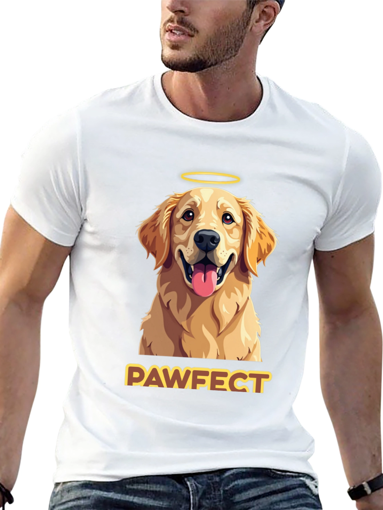 Black Pawfect Golden Retriever Graphic T-Shirt view 13