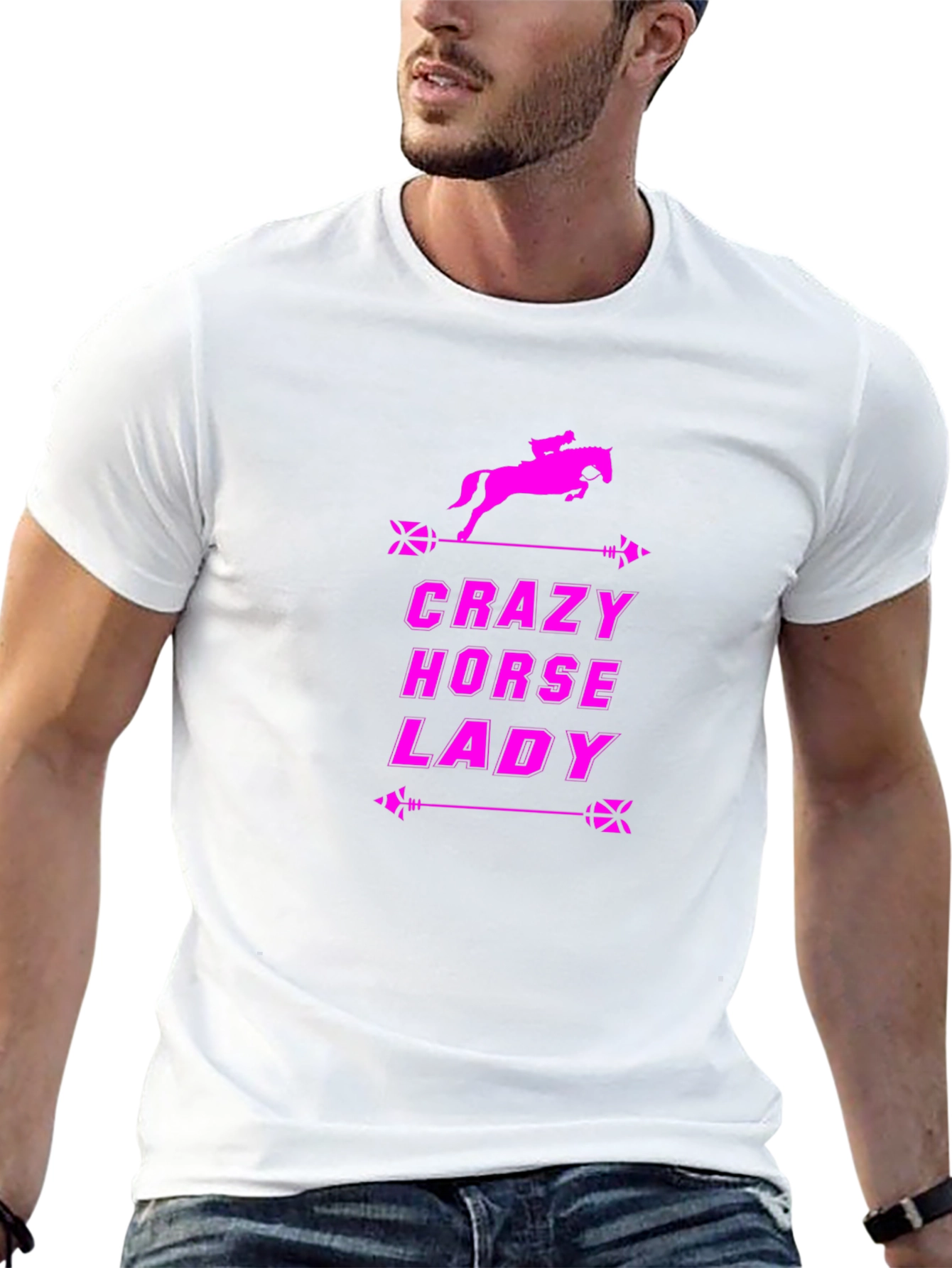 Black Crazy Horse Lady Black T-Shirt view 13