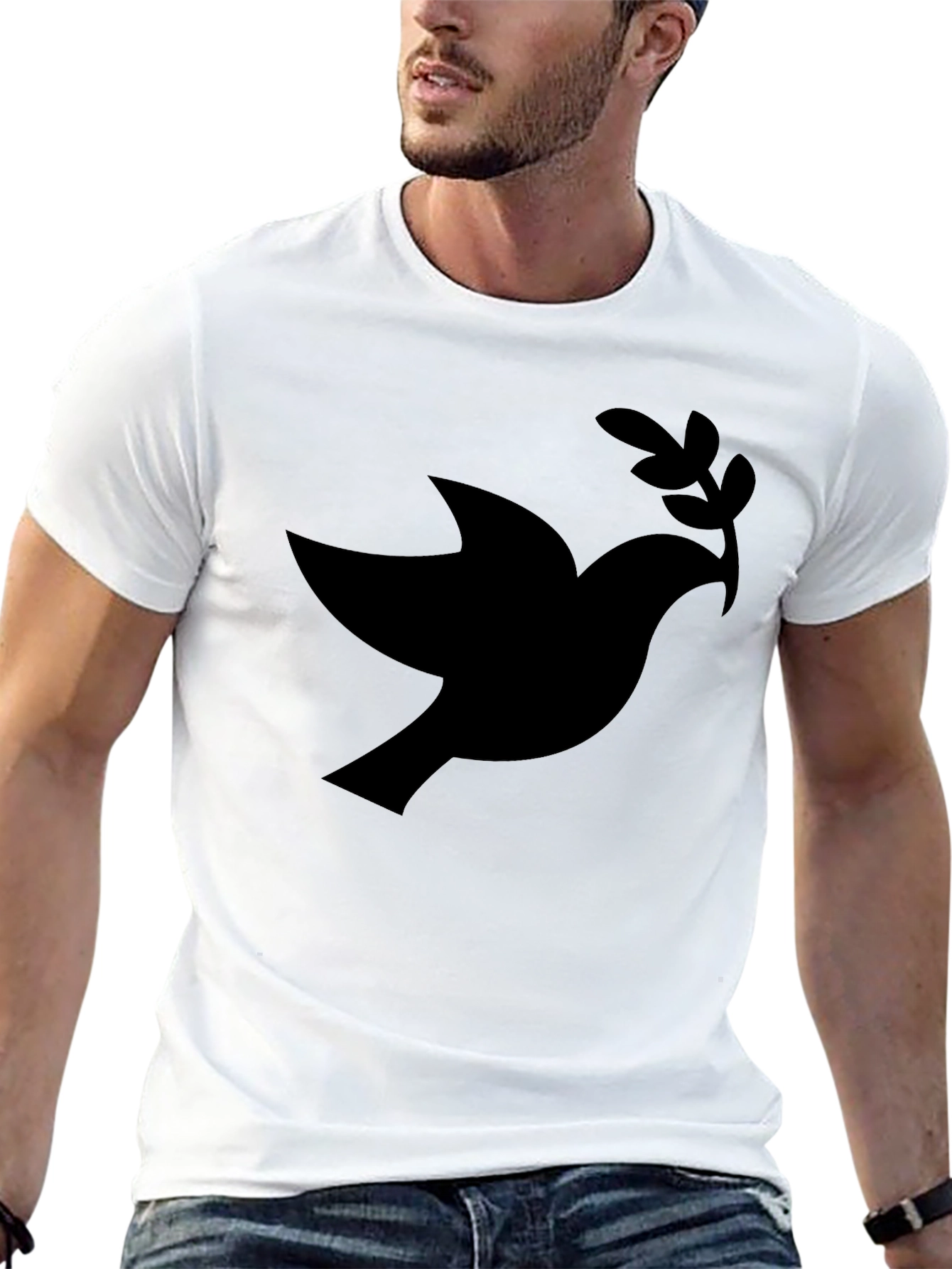 Black Dove of Peace Graphic Tee - Black view 13