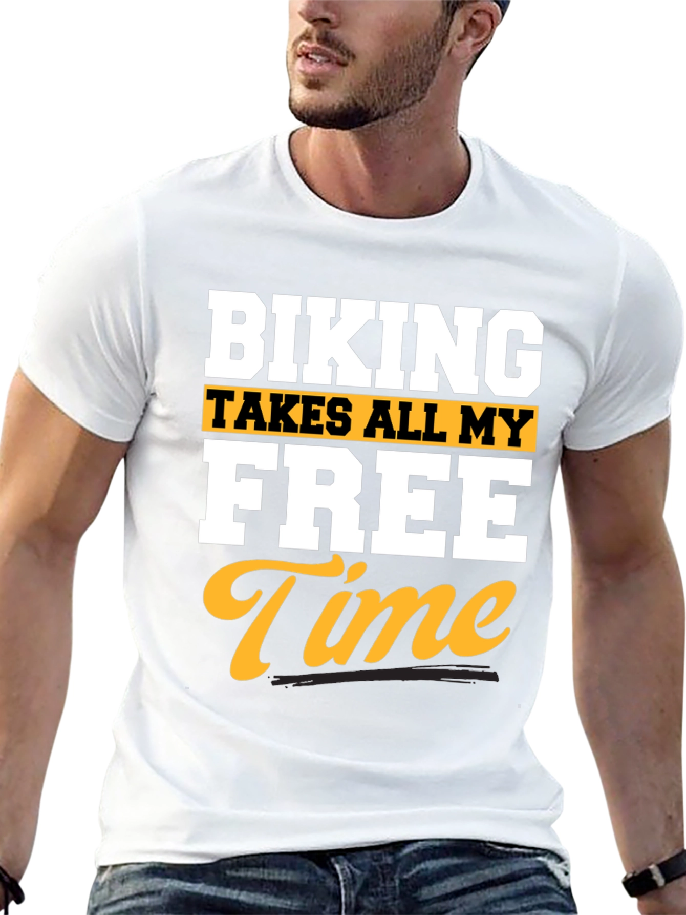 Black Biking Takes All My Free Time Black T-Shirt view 13