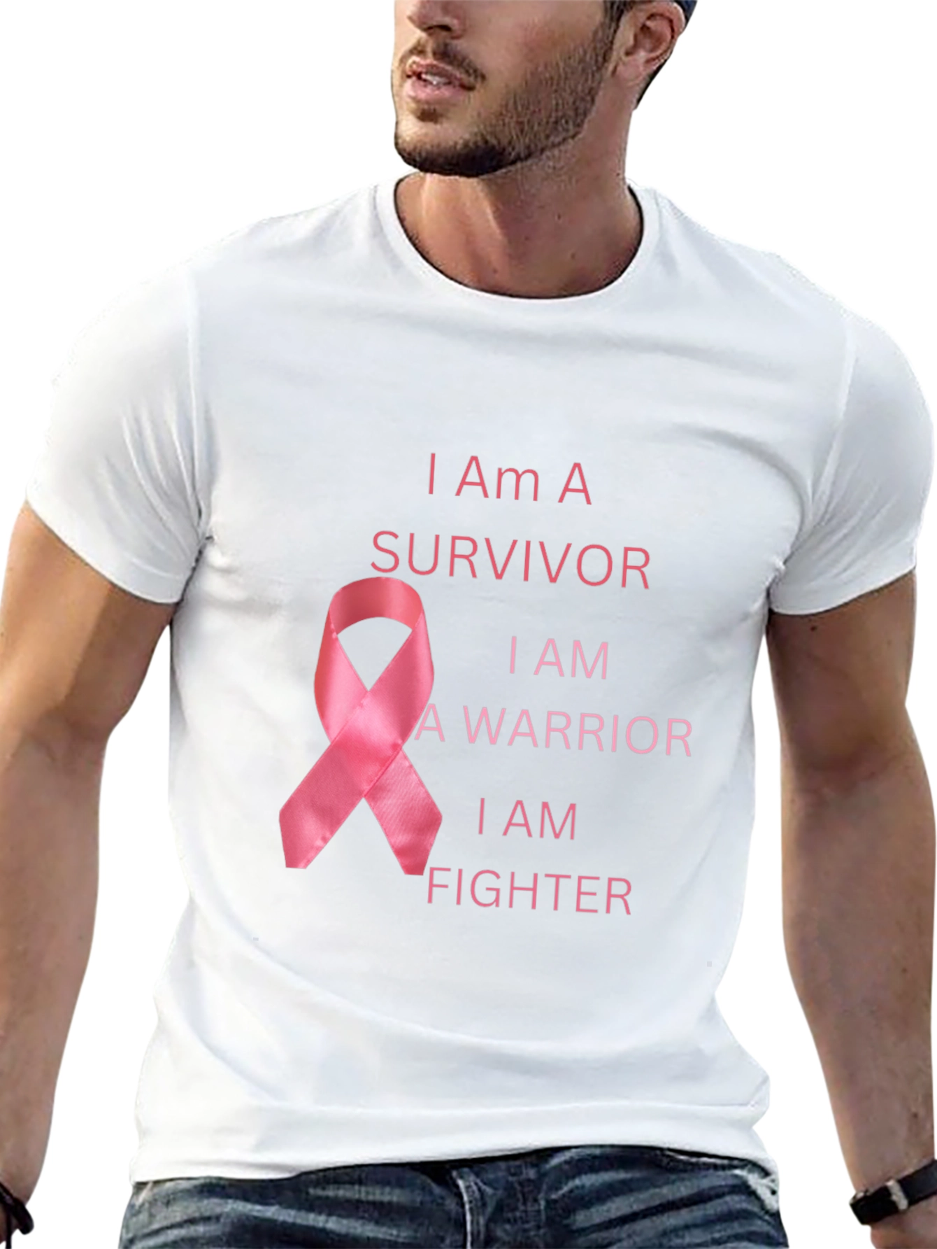 Black I Am A Survivor Breast Cancer Awareness T-Shirt view 13