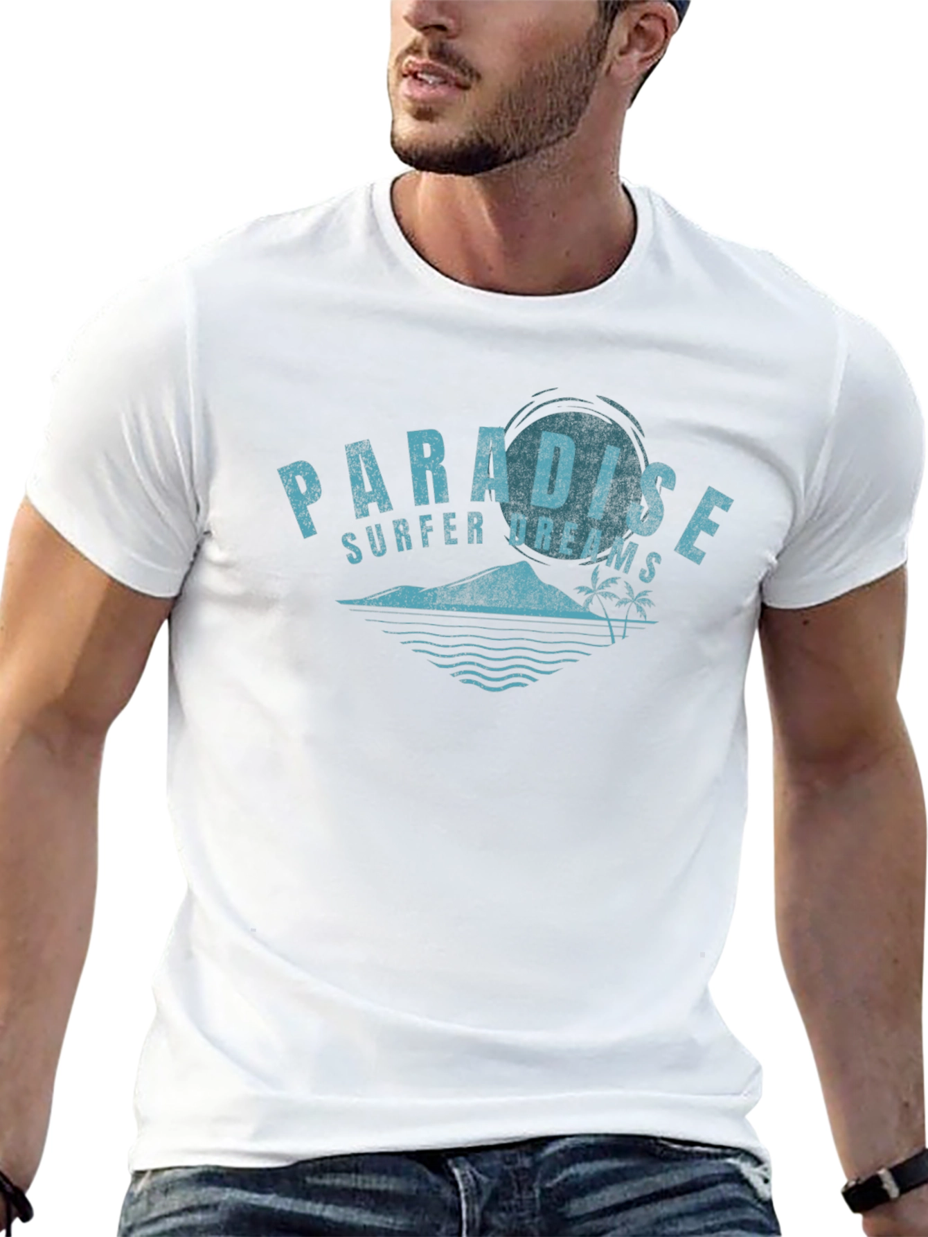 Black Paradise Surfer Dreams Graphic Tee - Black view 13