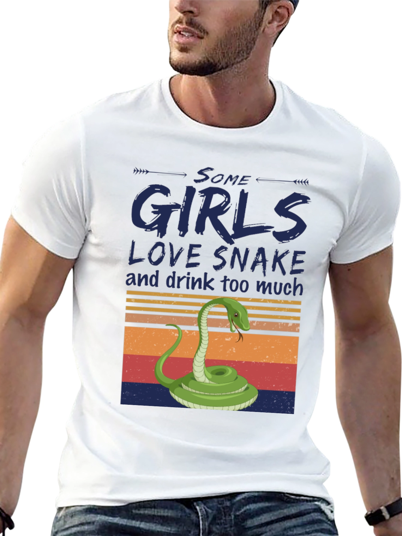 Black Some Girls Love Snake T-Shirt view 13