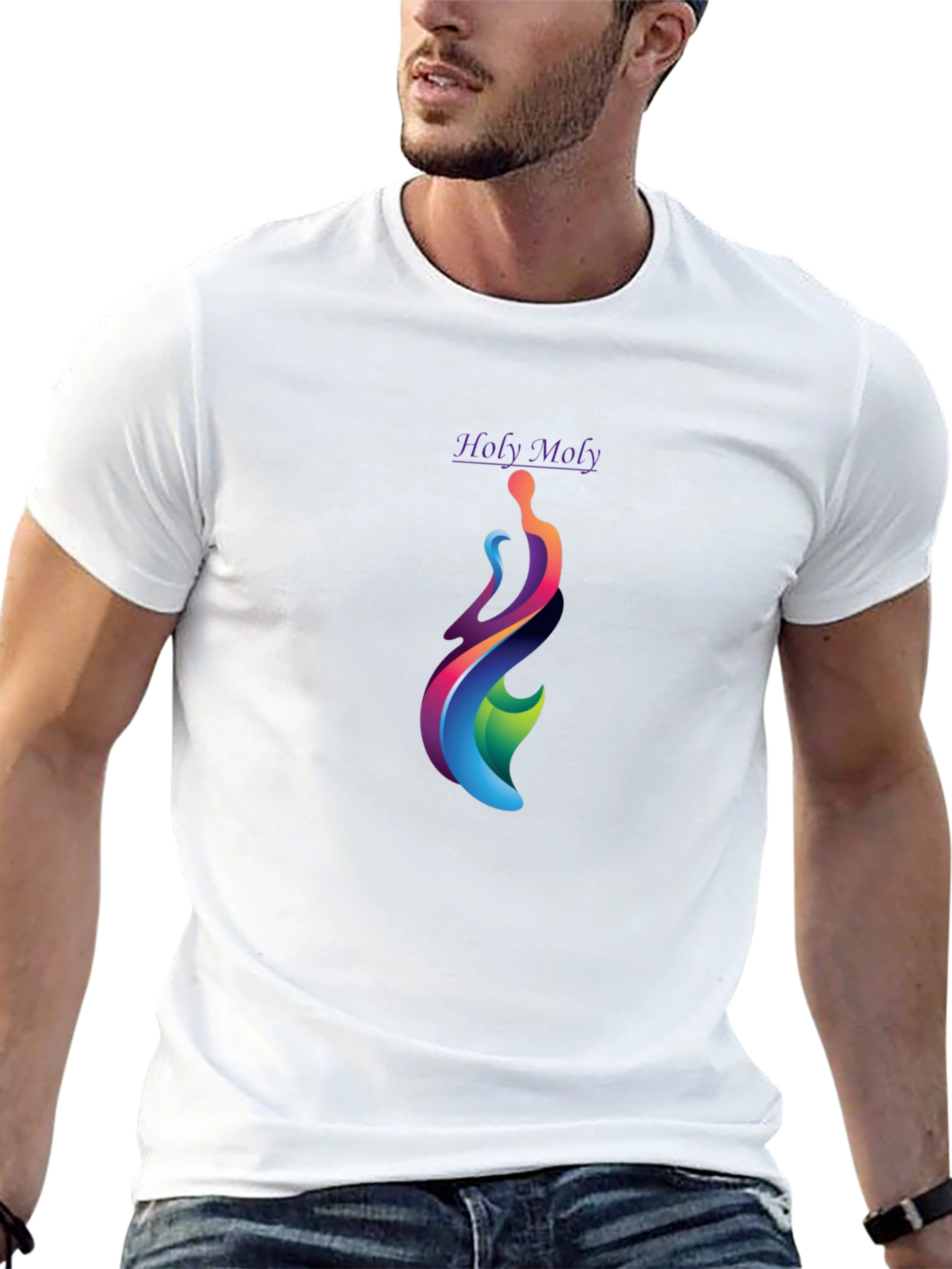 Black Holy Moly Graphic T-Shirt - Modern Artistic Design view 13